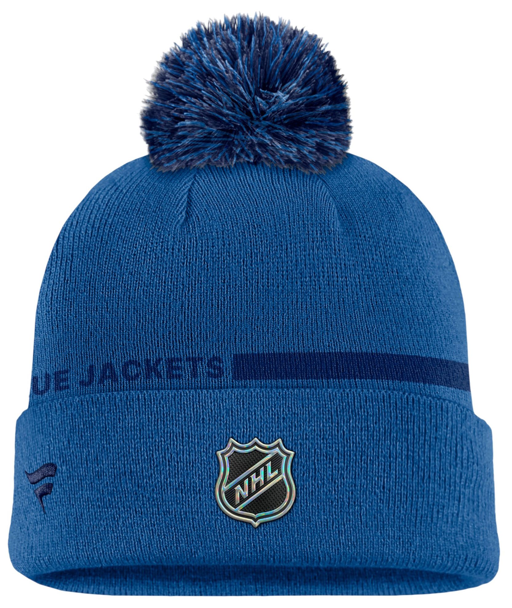 NHL Men's Columbus Blue Jackets Alternate Logo Cuffed Knit Pom Beanie