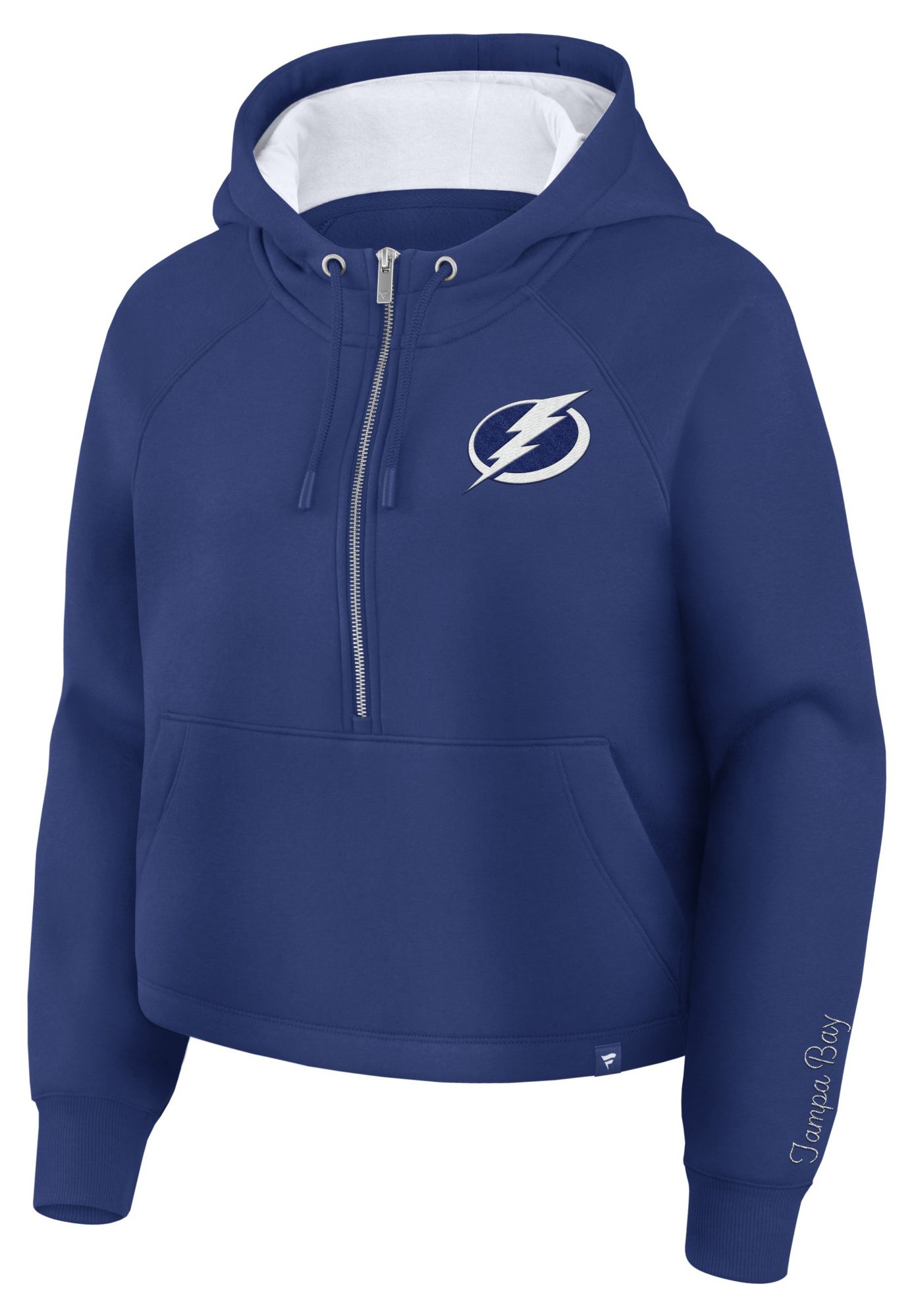 NHL Women's Tampa Bay Lightning Blue and White Unyielding Effort 1/2 Zip Hoodie