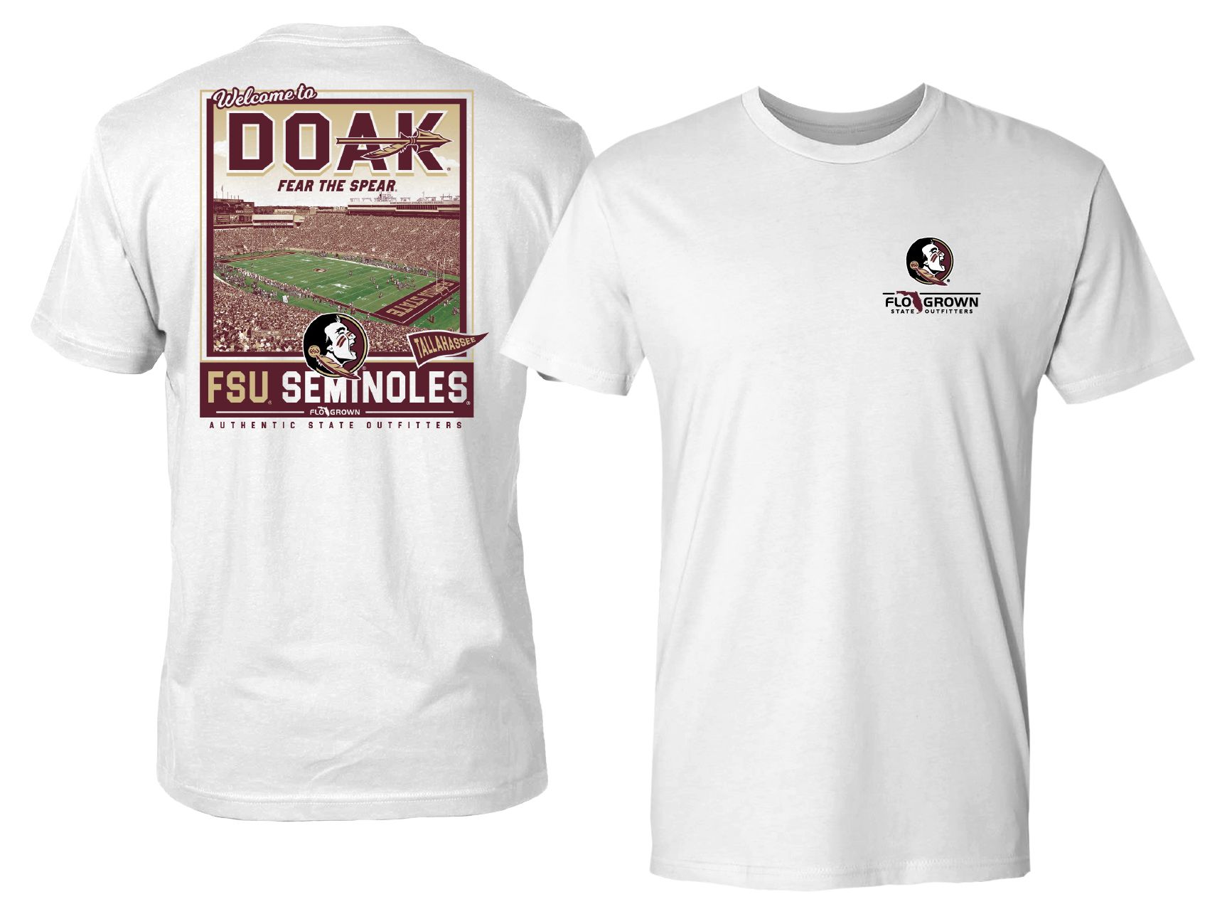 FloGrown Men's Florida State Seminoles White Stadium Gameday T-Shirt