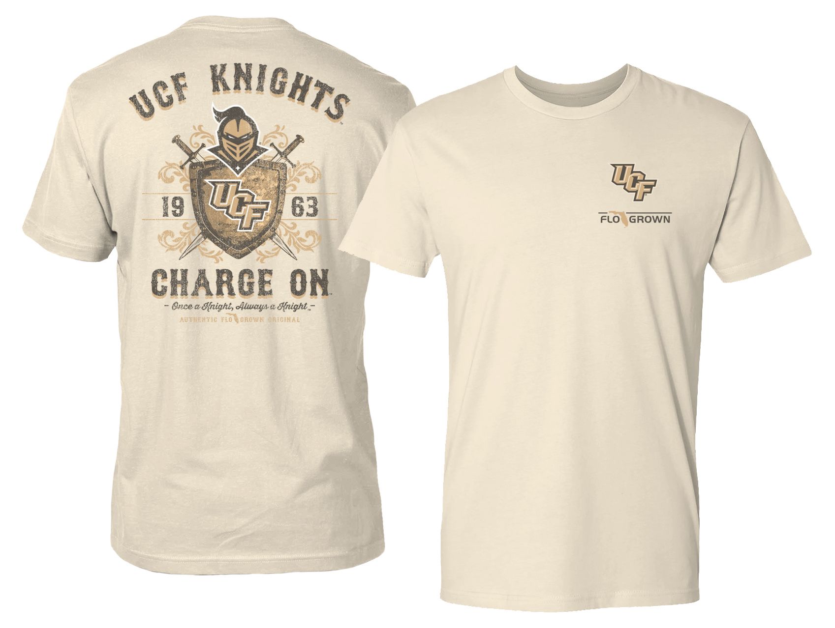 FloGrown Men's UCF Knights Natural Vintage Mascot T-Shirt