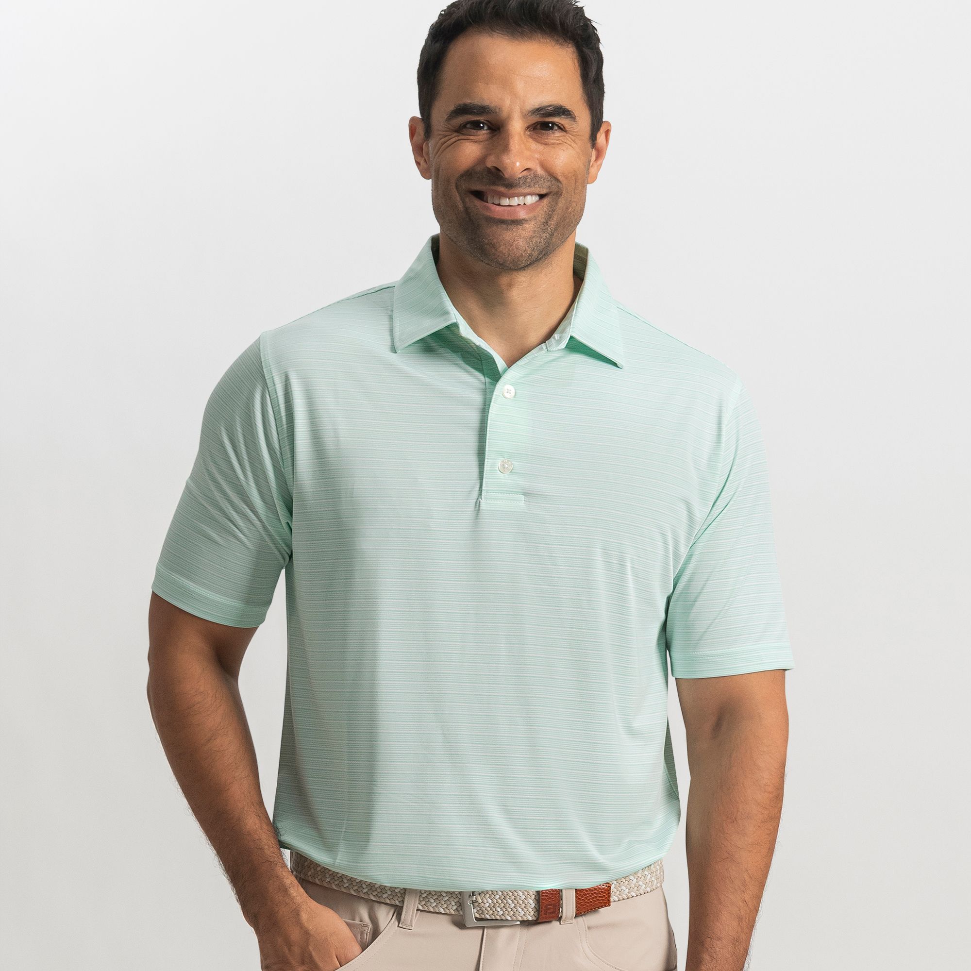 FootJoy Men's Flip Stripe Lisle Golf Polo