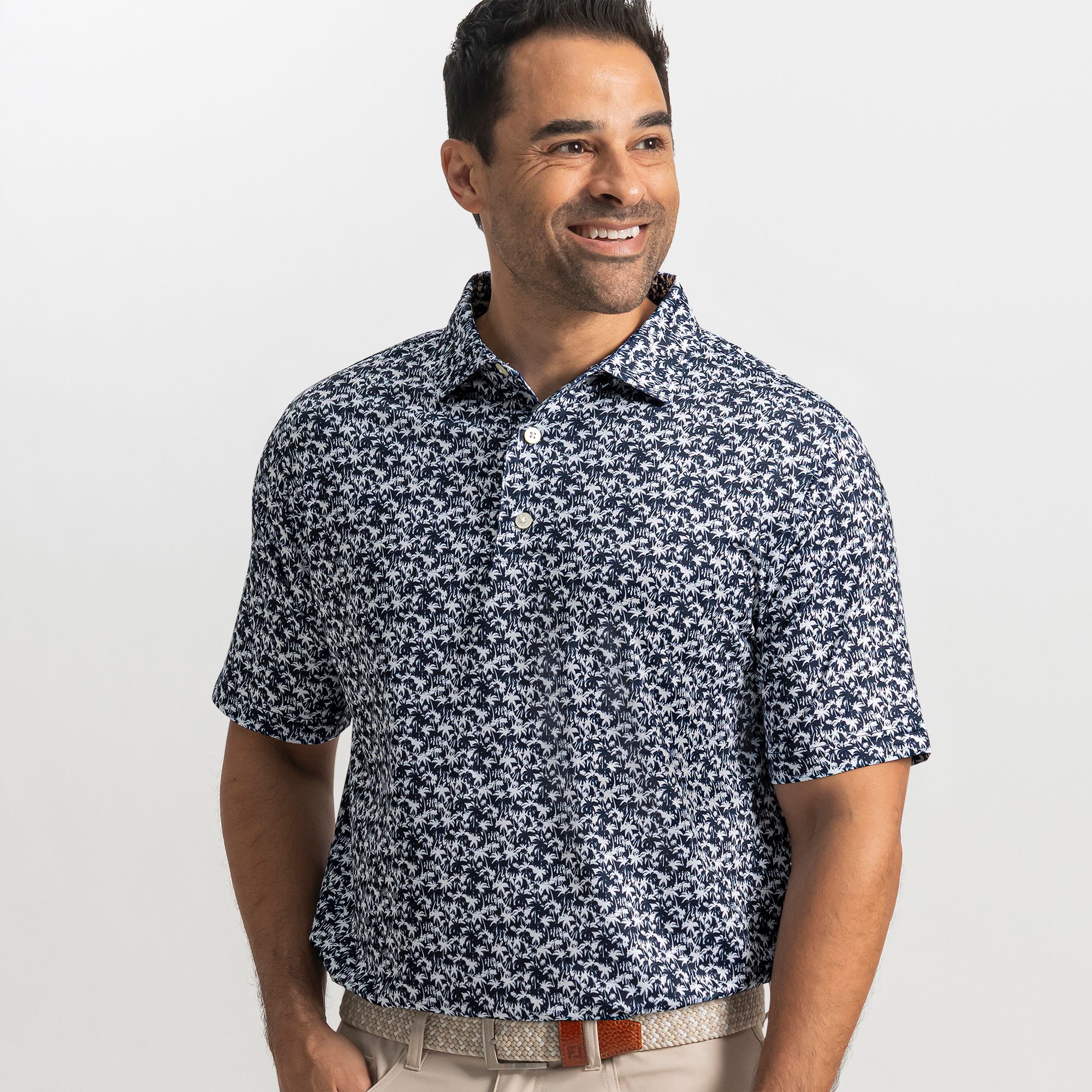 FootJoy Men's Hidden Palm ProDry Performance Golf Polo