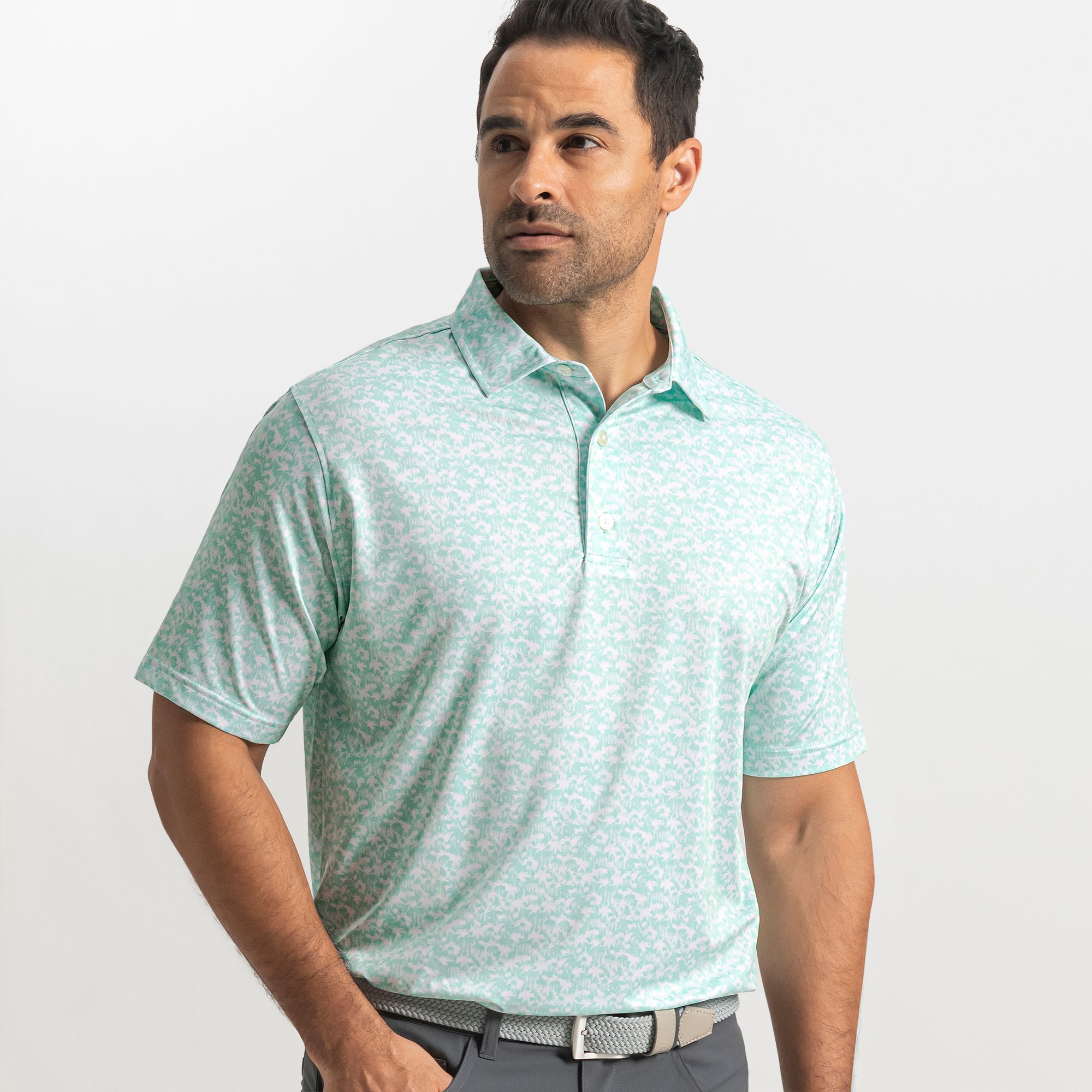 FootJoy Men's Hidden Palm Lisle Golf Polo