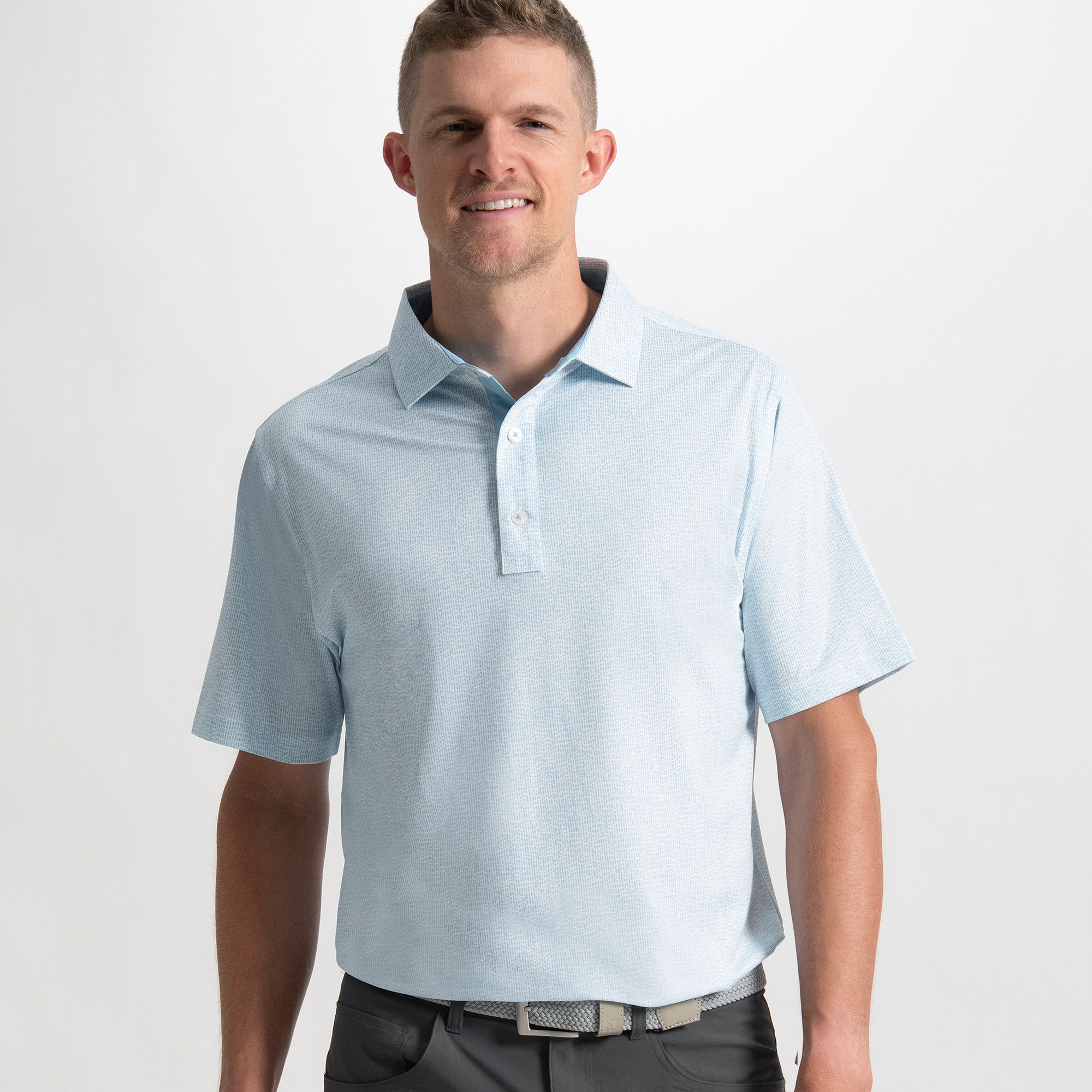 FootJoy Men's Seersucker Lisle Golf Polo