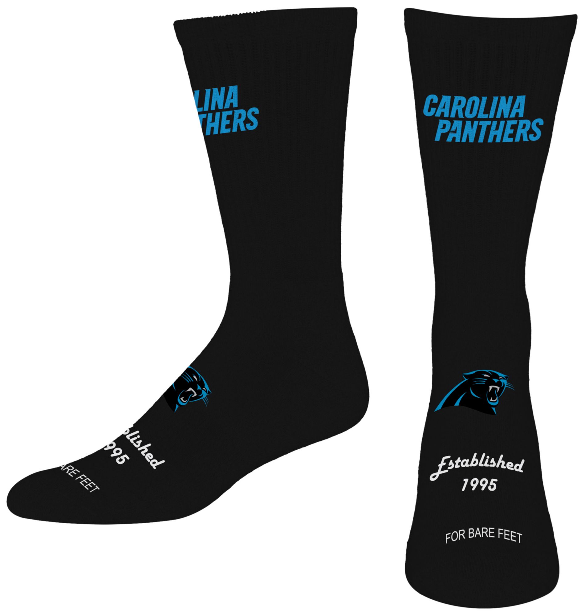 For Bare Feet Adult Carolina Panthers Established Socks