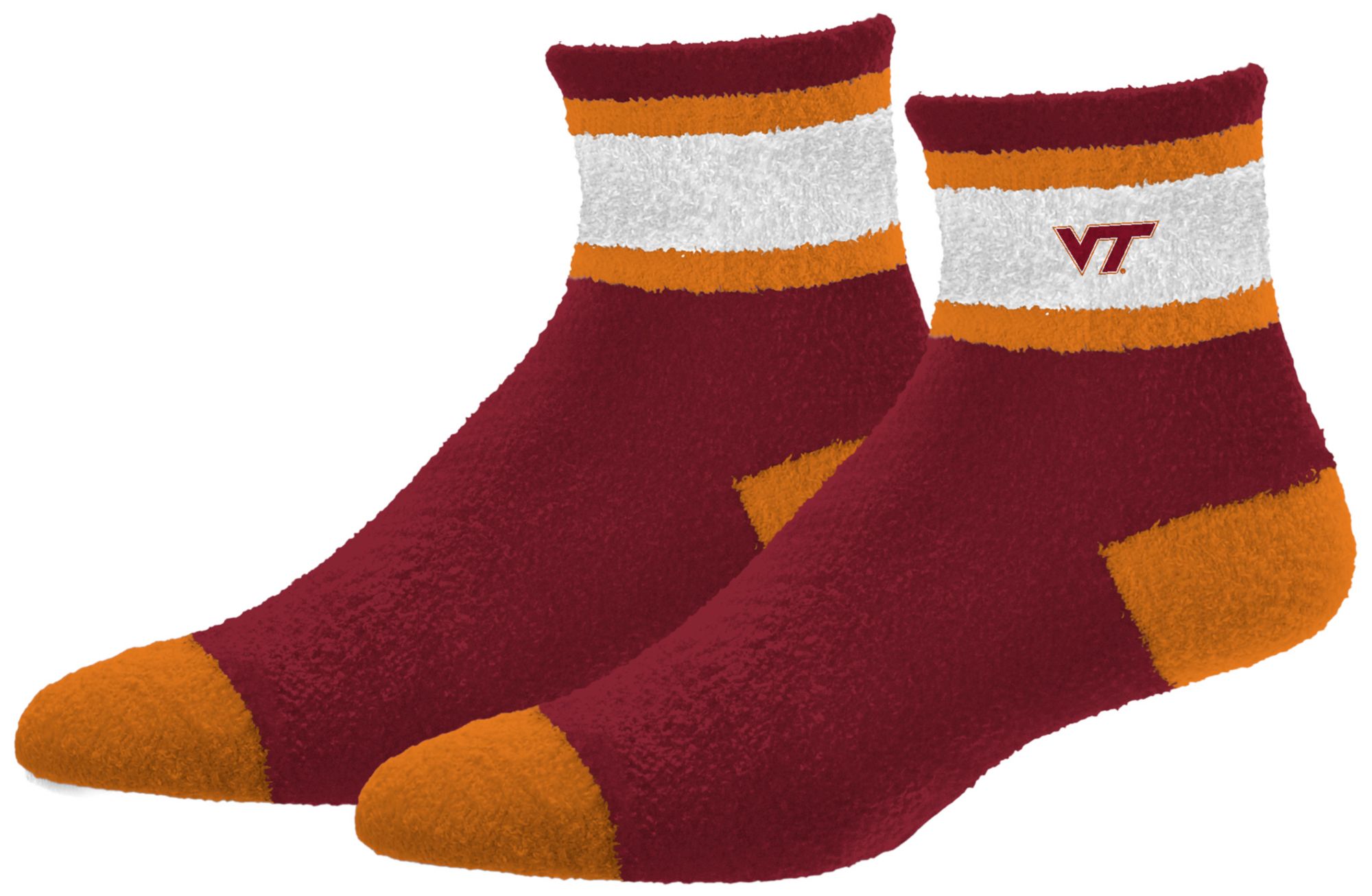 For Bare Feet Adult VA Tech Hokies Maroon Cozy Socks