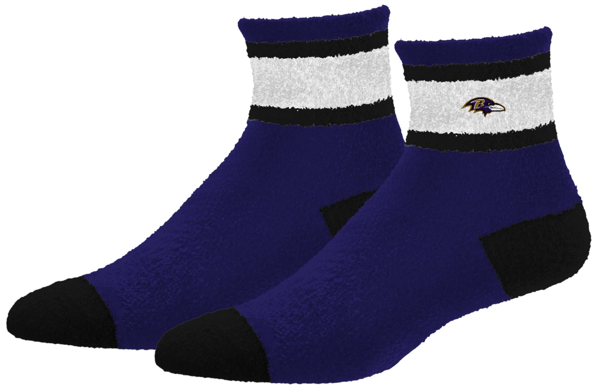 For Bare Feet Adult Baltimore Ravens Plum Cozy Socks