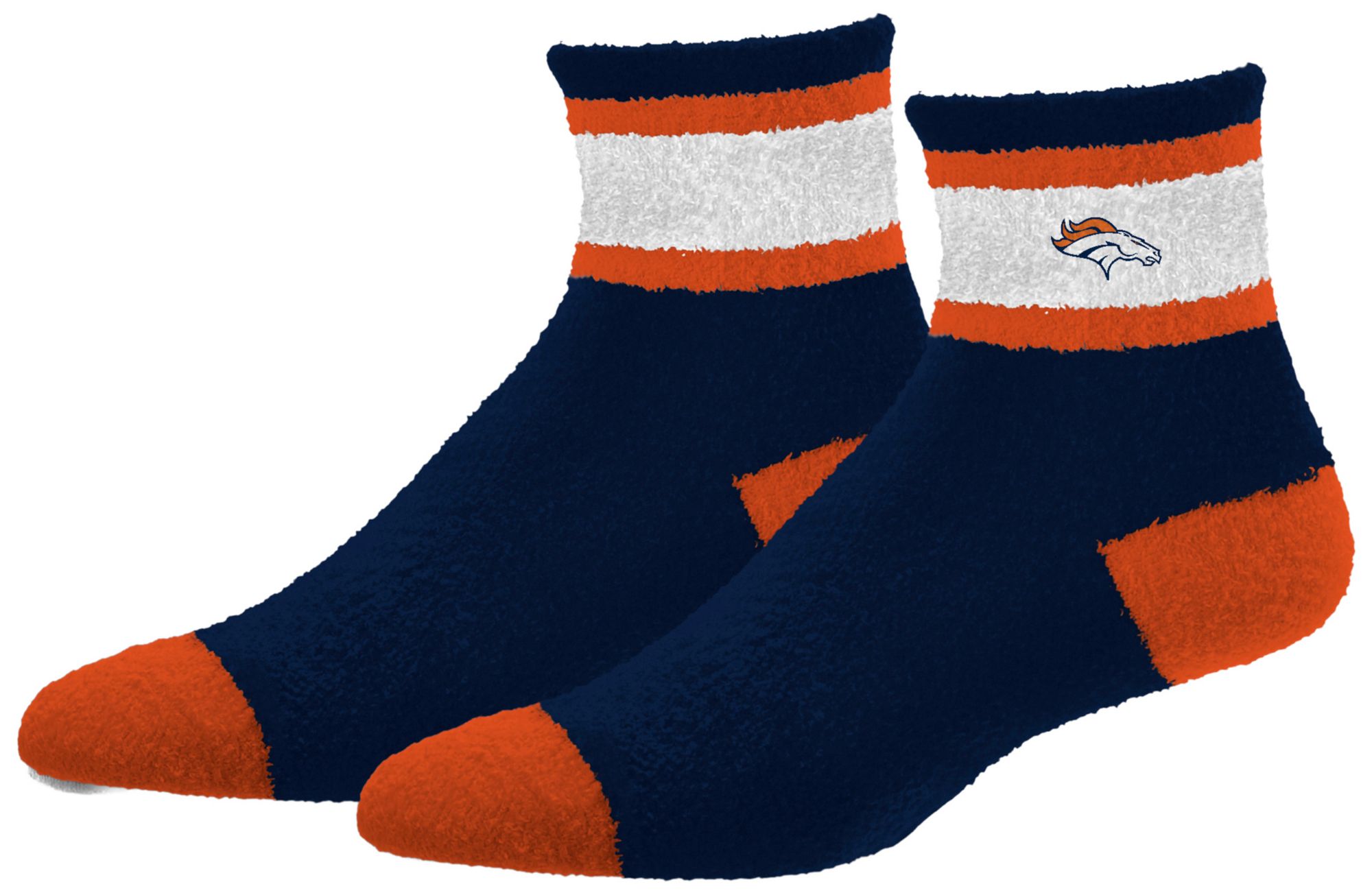 For Bare Feet Adult Denver Broncos Navy Cozy Socks