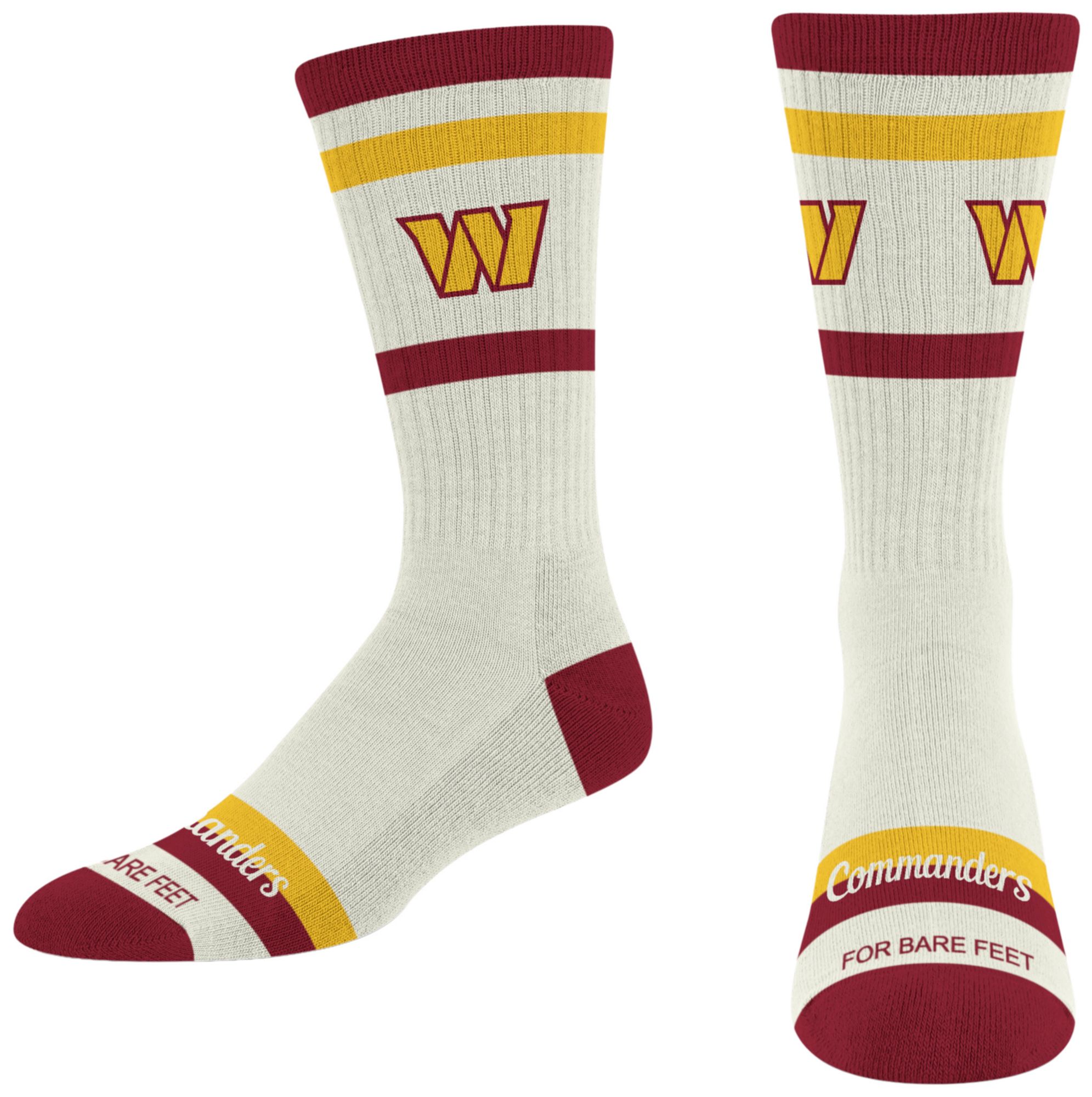 For Bare Feet Adult Washington Commanders Striped Fame Socks