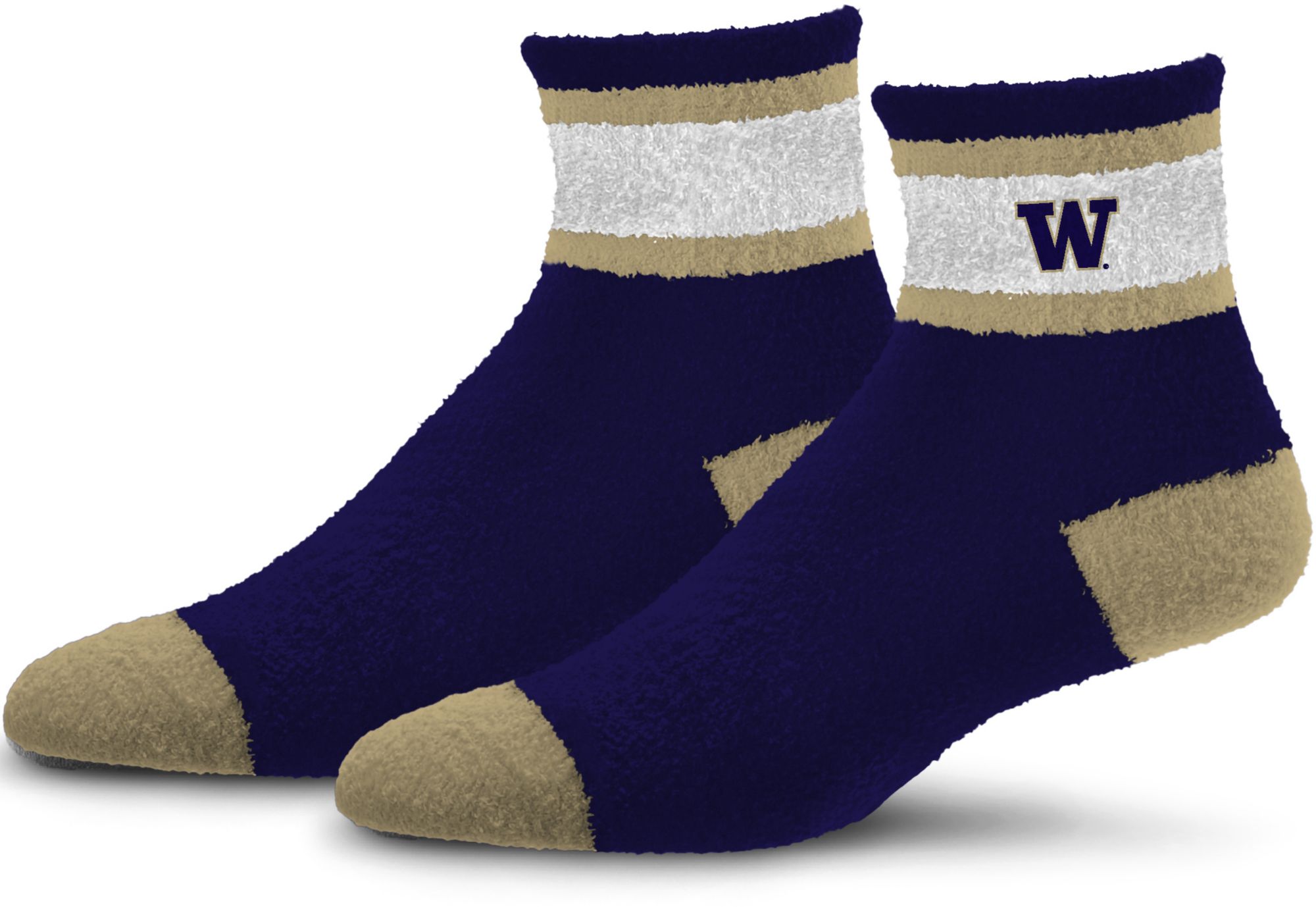 For Bare Feet Adult Washington Huskies Plum Cozy Socks