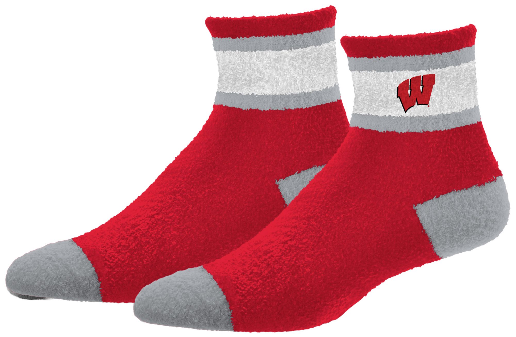 For Bare Feet Adult Wisconsin Badgers Red Cozy Socks