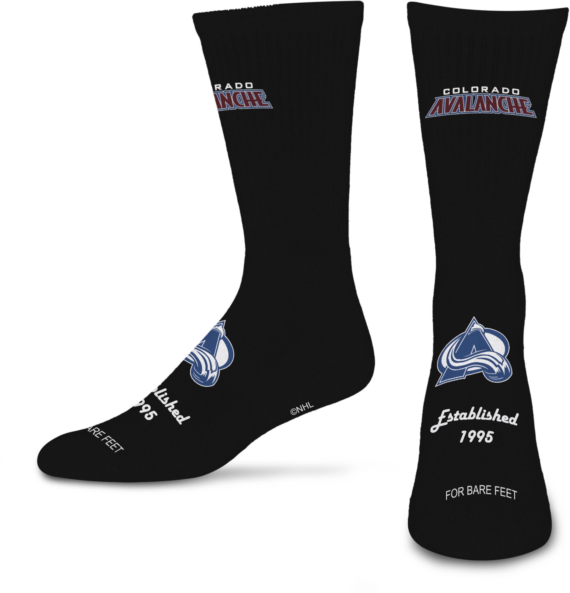 For Bare Feet Colorado Avalanche Large Established Crew Socks