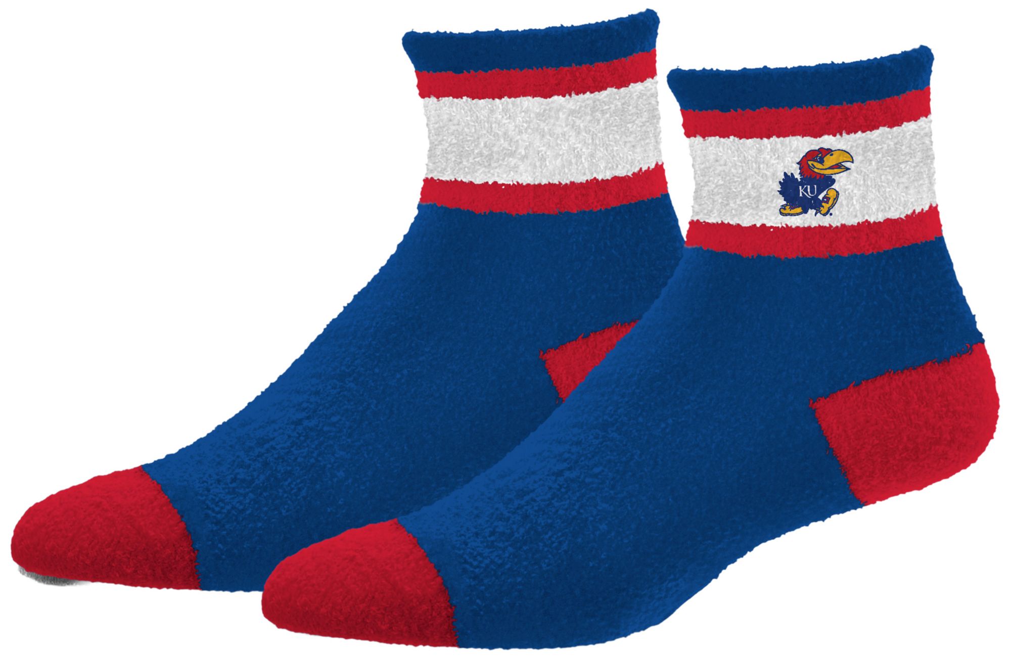 For Bare Feet Adult Kansas Jayhawks Royal Cozy Socks