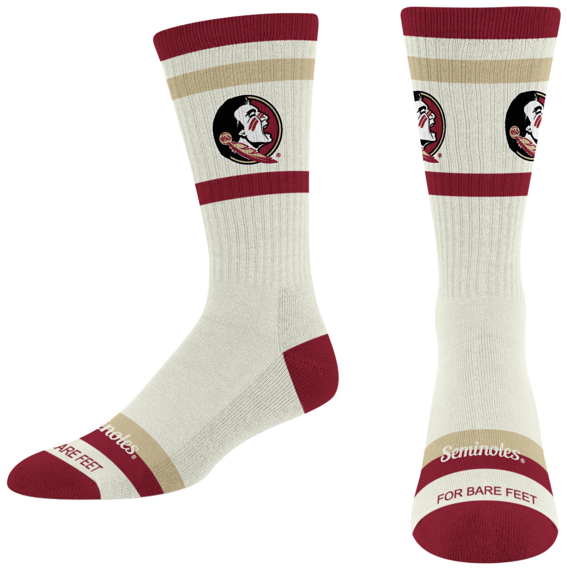 For Bare Feet Adult Florida State Seminoles Striped Fame Socks