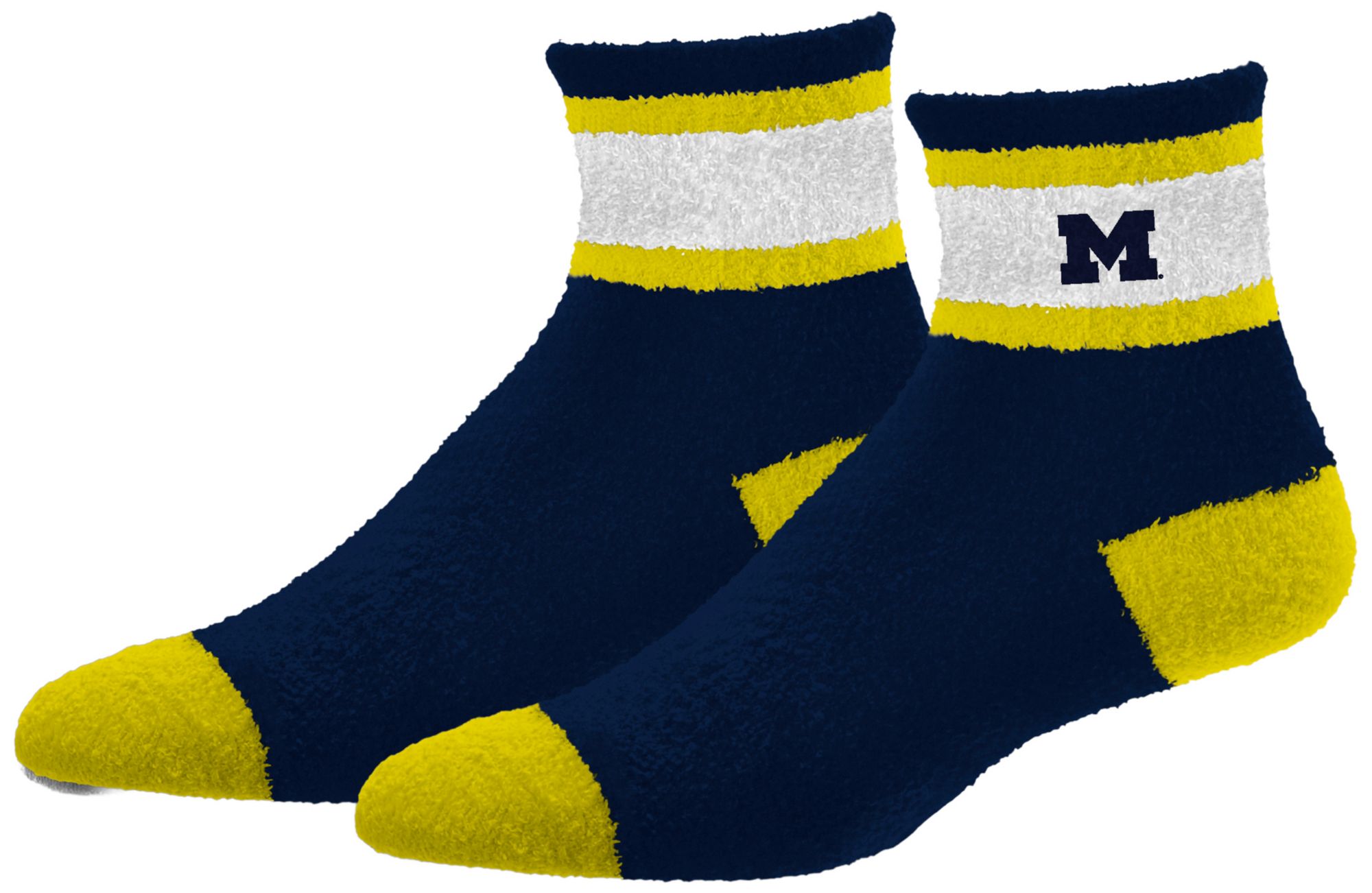 For Bare Feet Adult Michigan Wolverines Navy Cozy Socks