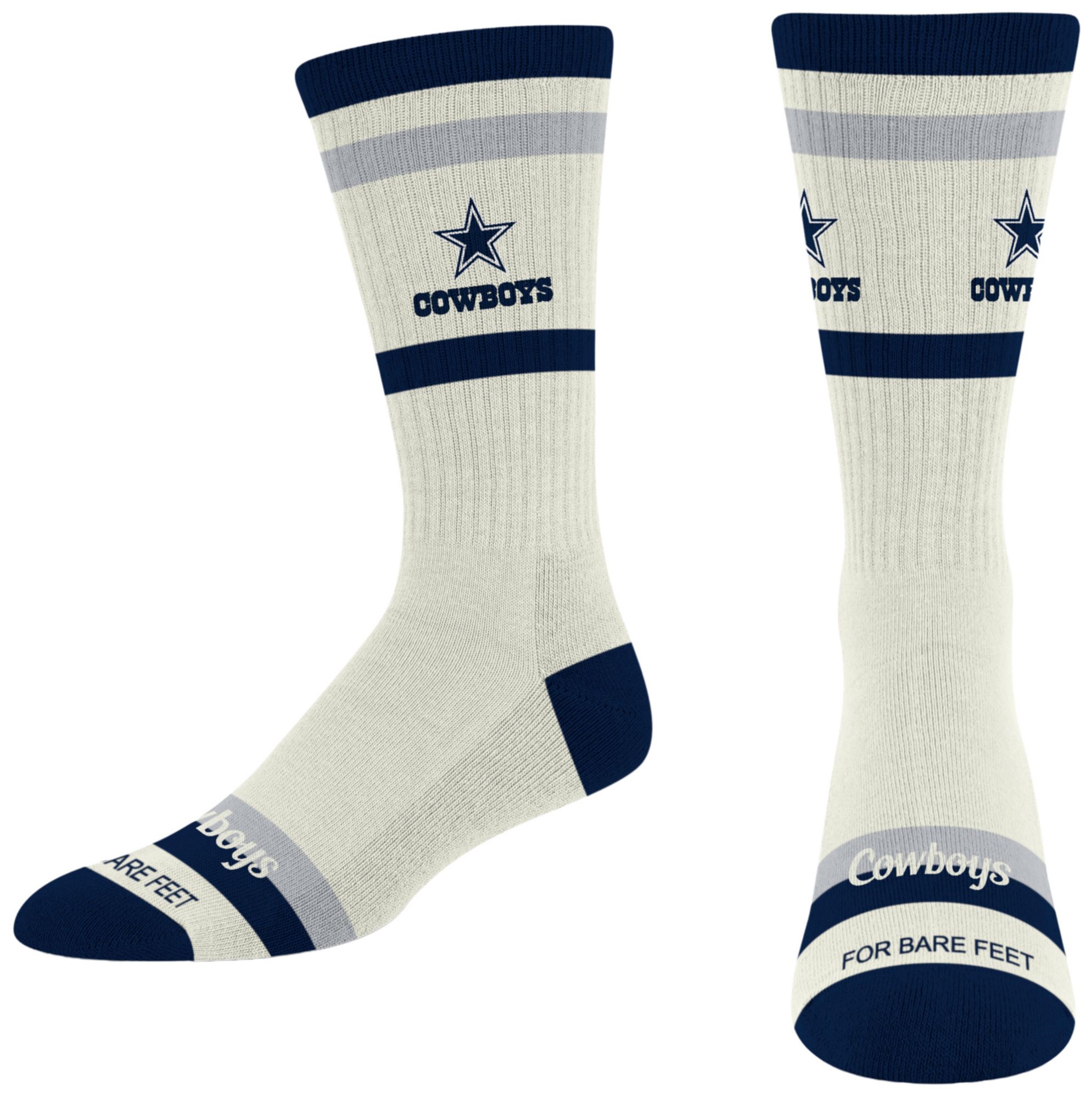 For Bare Feet Adult Dallas Cowboys Striped Fame Socks
