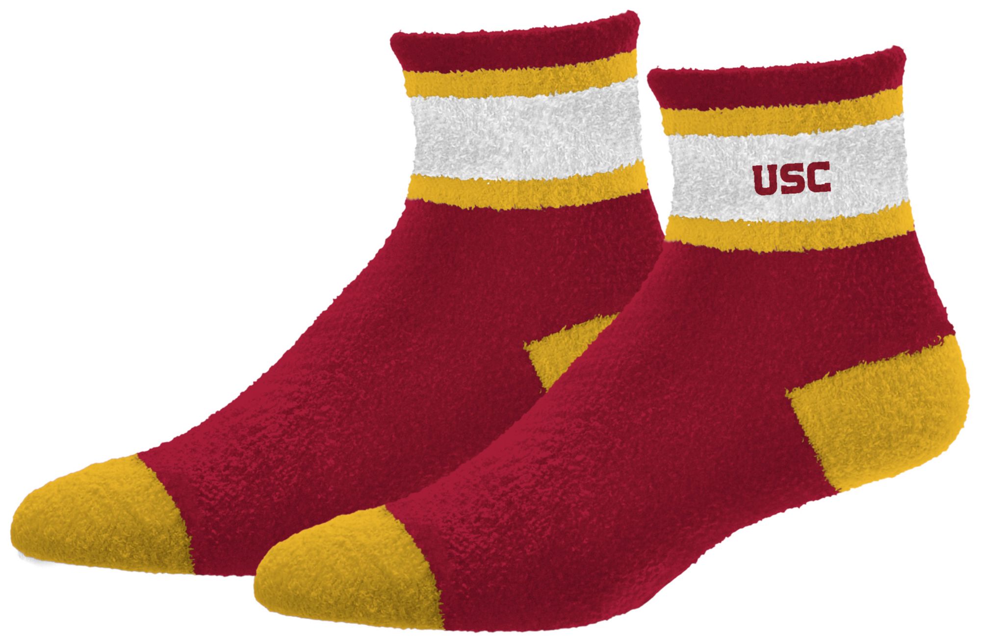 For Bare Feet Adult USC Trojans Raspberry Cozy Socks