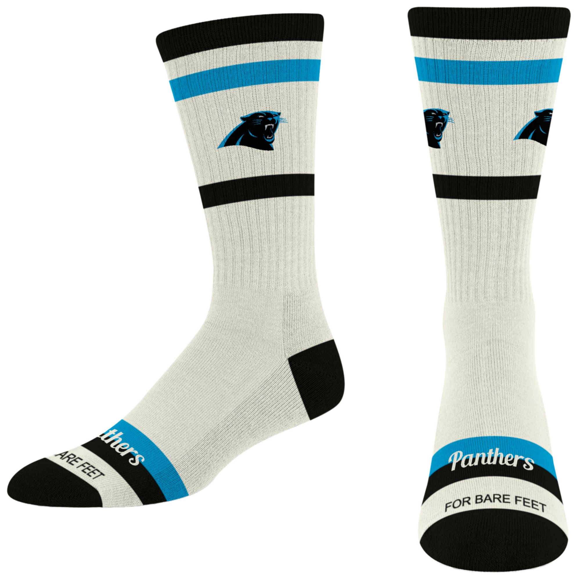 For Bare Feet Adult Carolina Panthers Striped Fame Socks