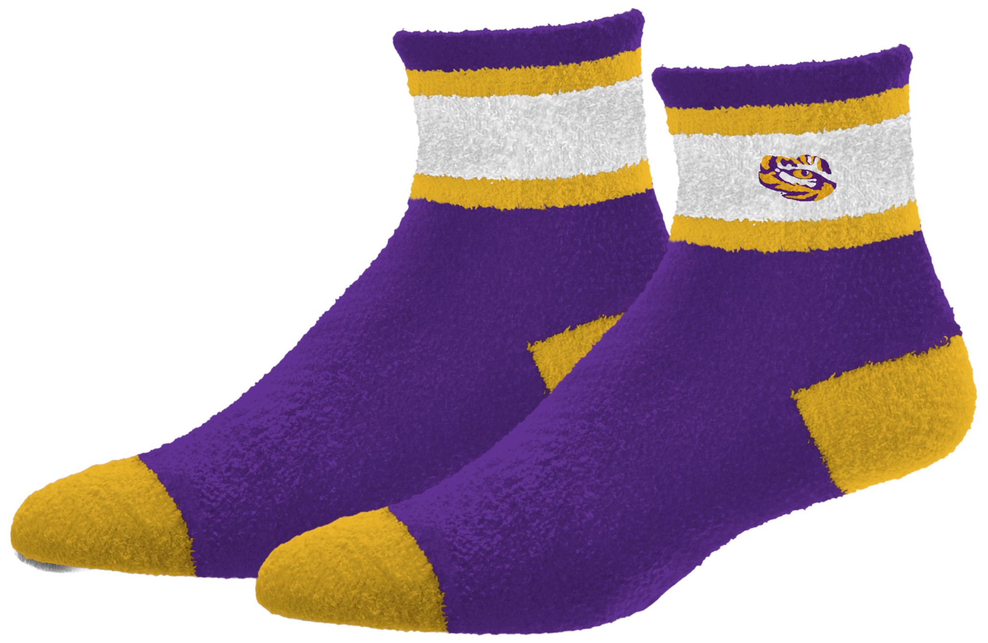 For Bare Feet Adult LSU Tigers Purple Cozy Socks