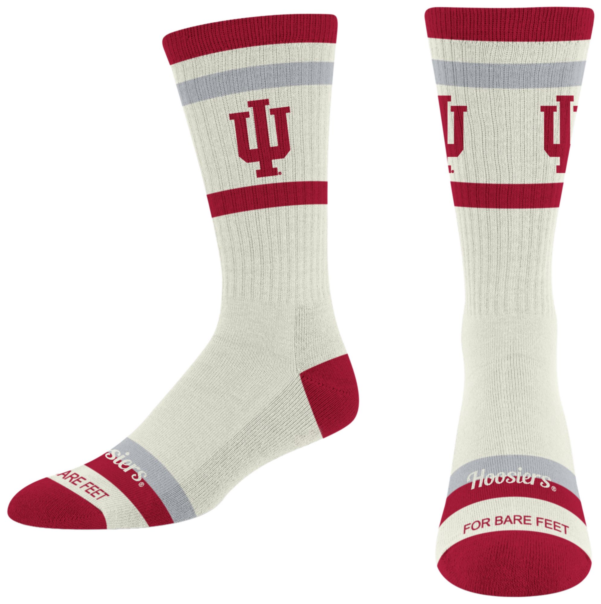 For Bare Feet Adult Indiana Hoosiers Striped Fame Socks