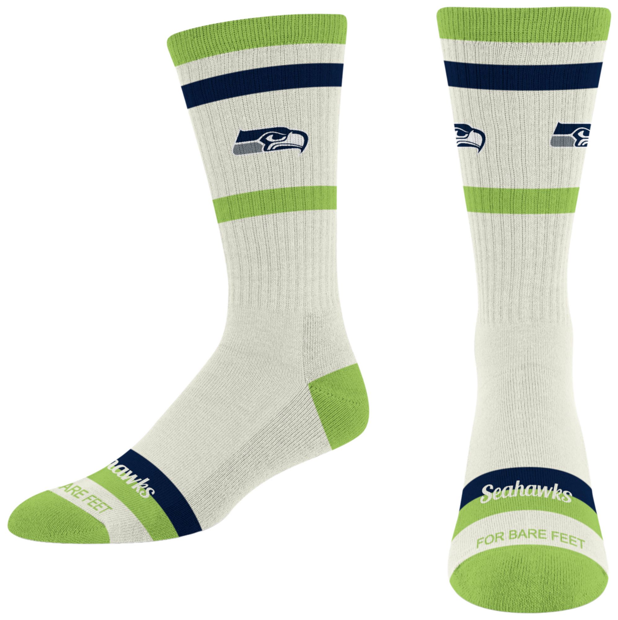 For Bare Feet Adult Seattle Seahawks Striped Fame Socks