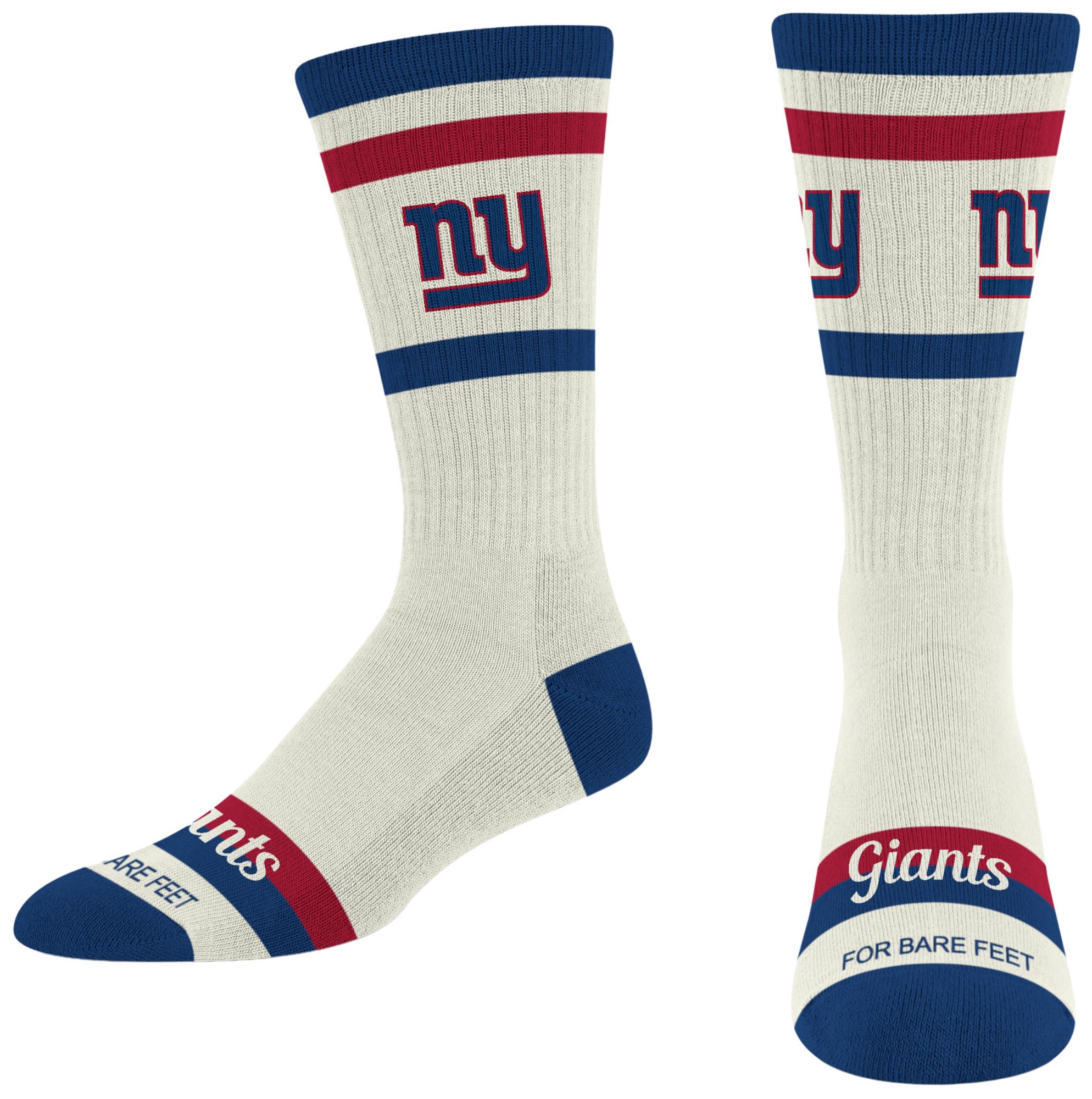 For Bare Feet Adult New York Giants Striped Fame Socks