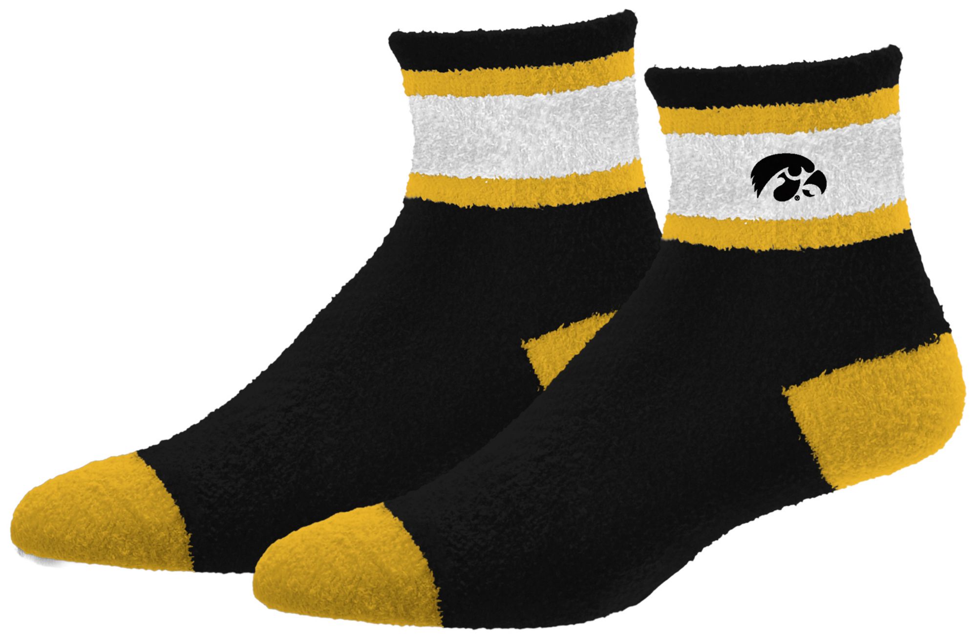 For Bare Feet Adult Iowa Hawkeyes Black Cozy Socks
