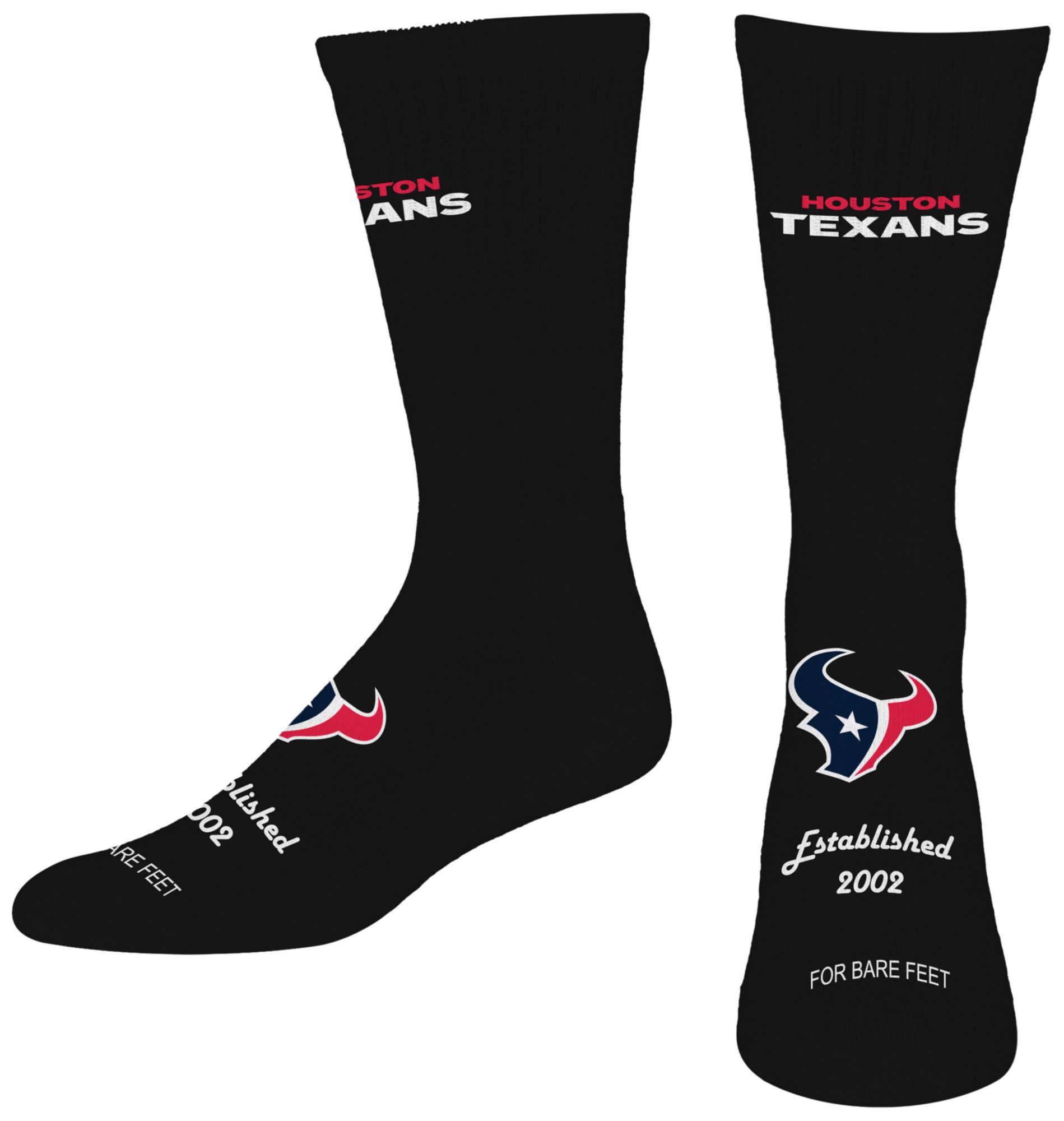 For Bare Feet Adult Houston Texans Established Socks