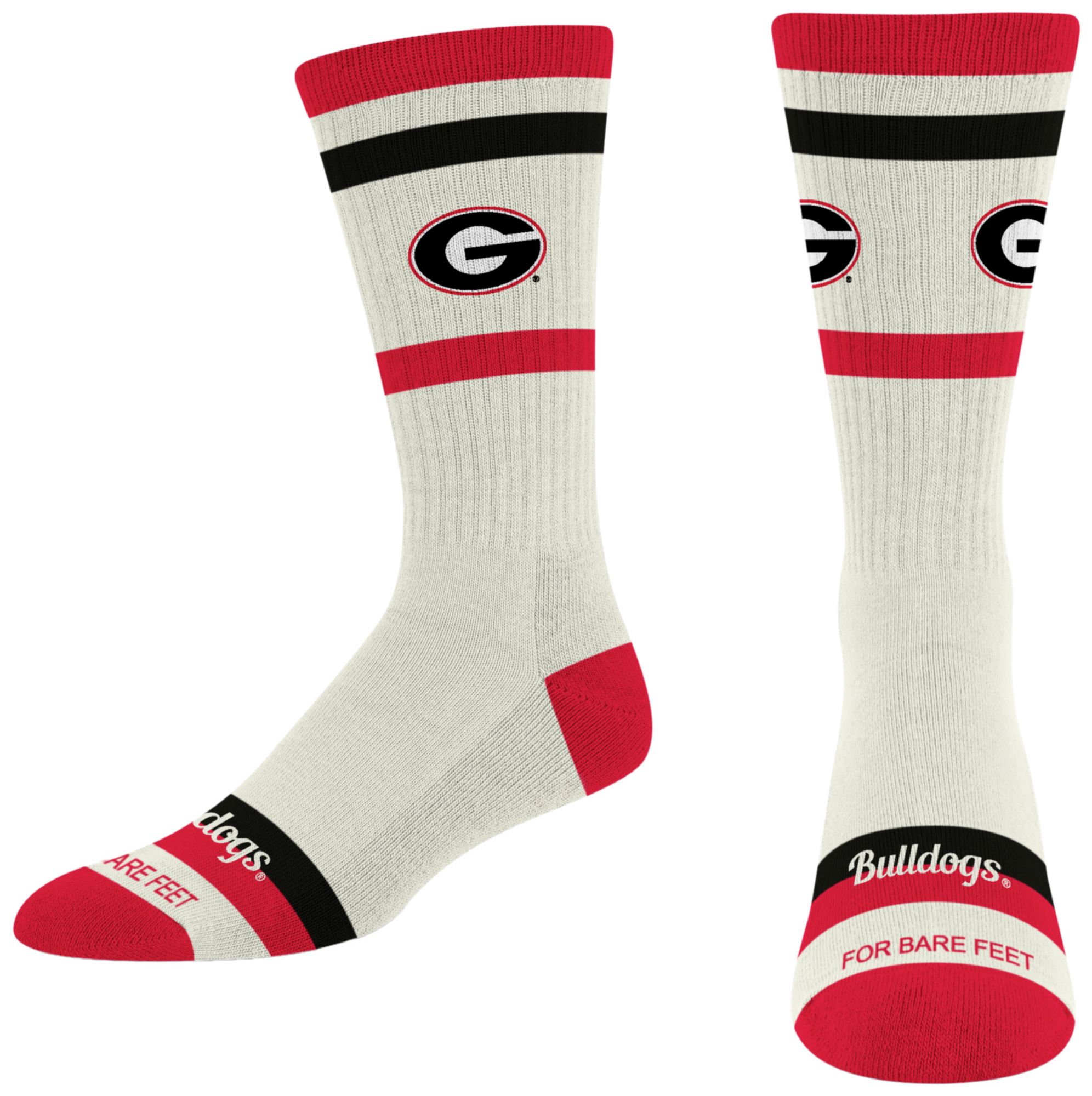 For Bare Feet Adult Georgia Bulldogs Striped Fame Socks