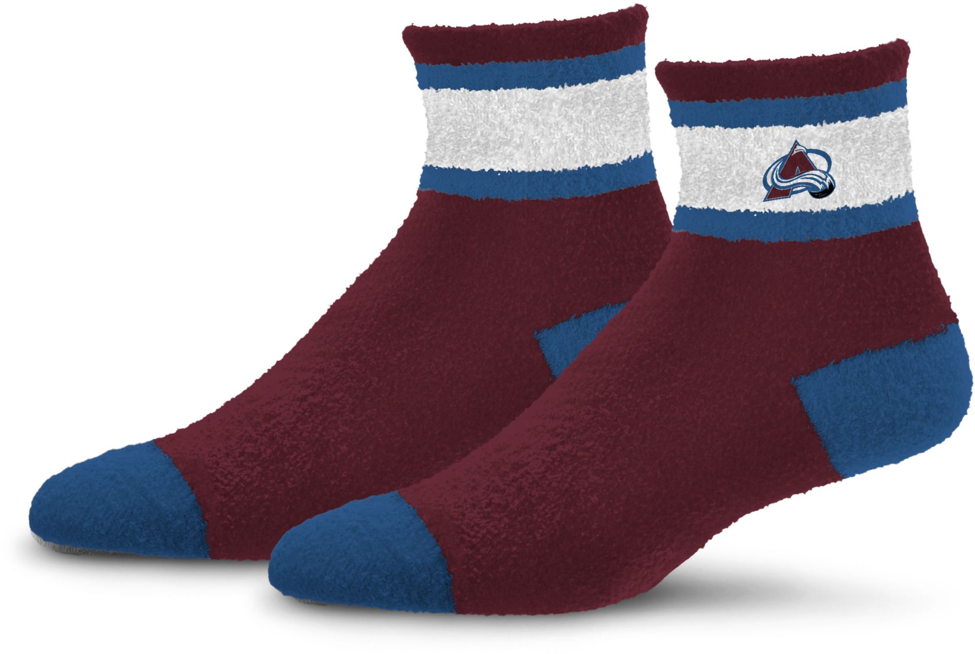 For Bare Feet Colorado Avalanche Stripe Cozy Socks
