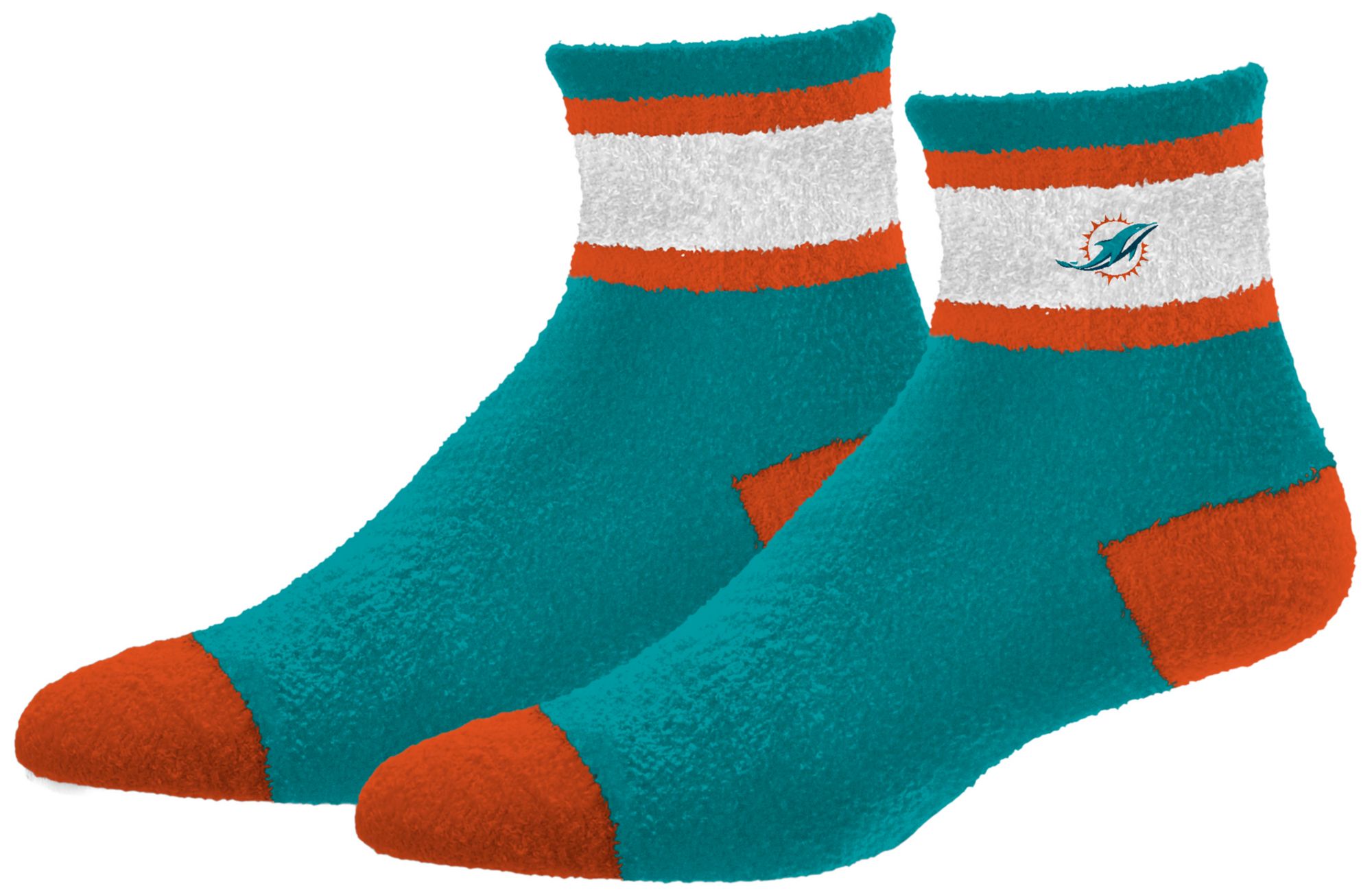 For Bare Feet Adult Miami Dolphins Teal Cozy Socks