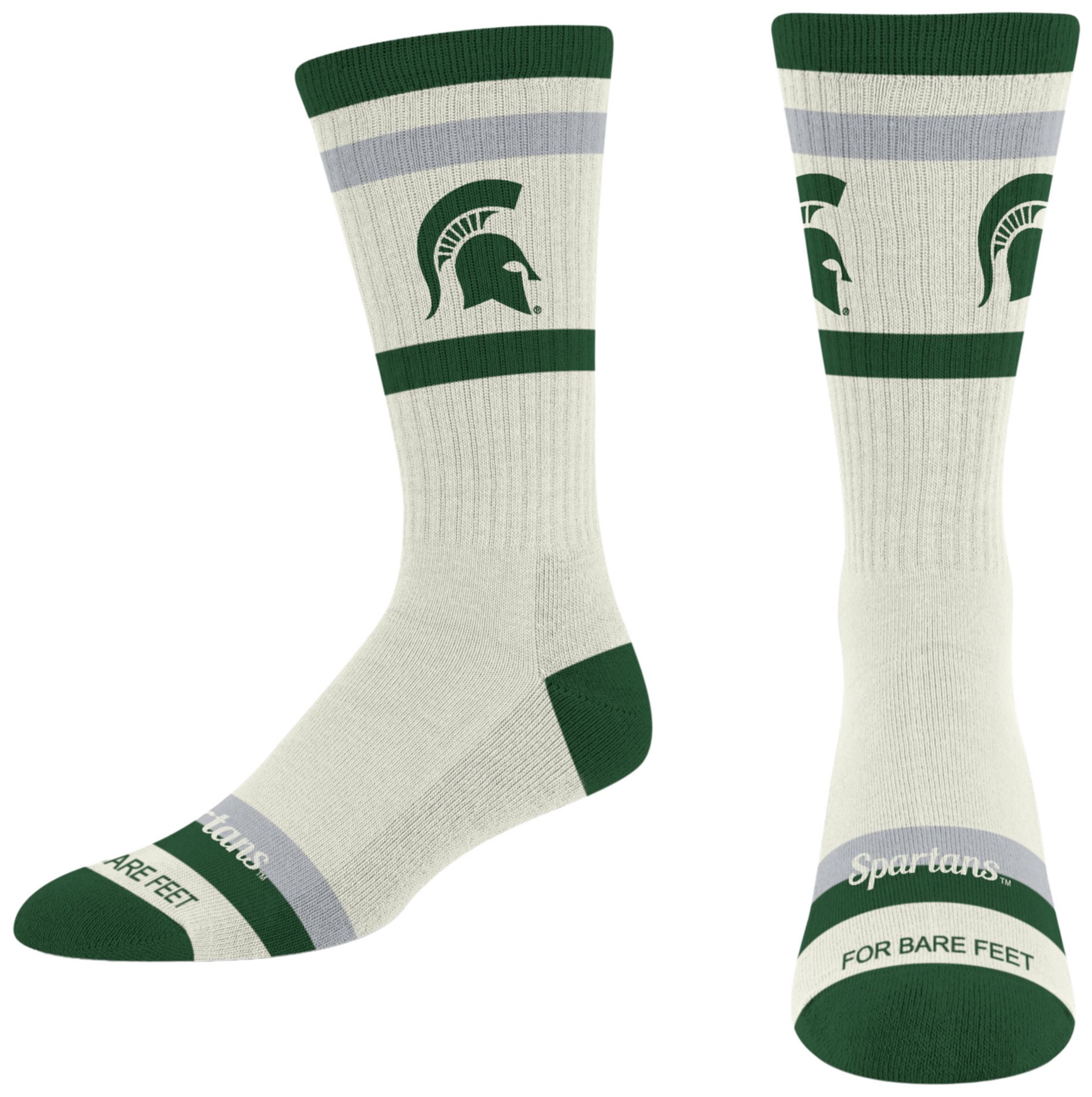 For Bare Feet Adult Michigan State Spartans Striped Fame Socks