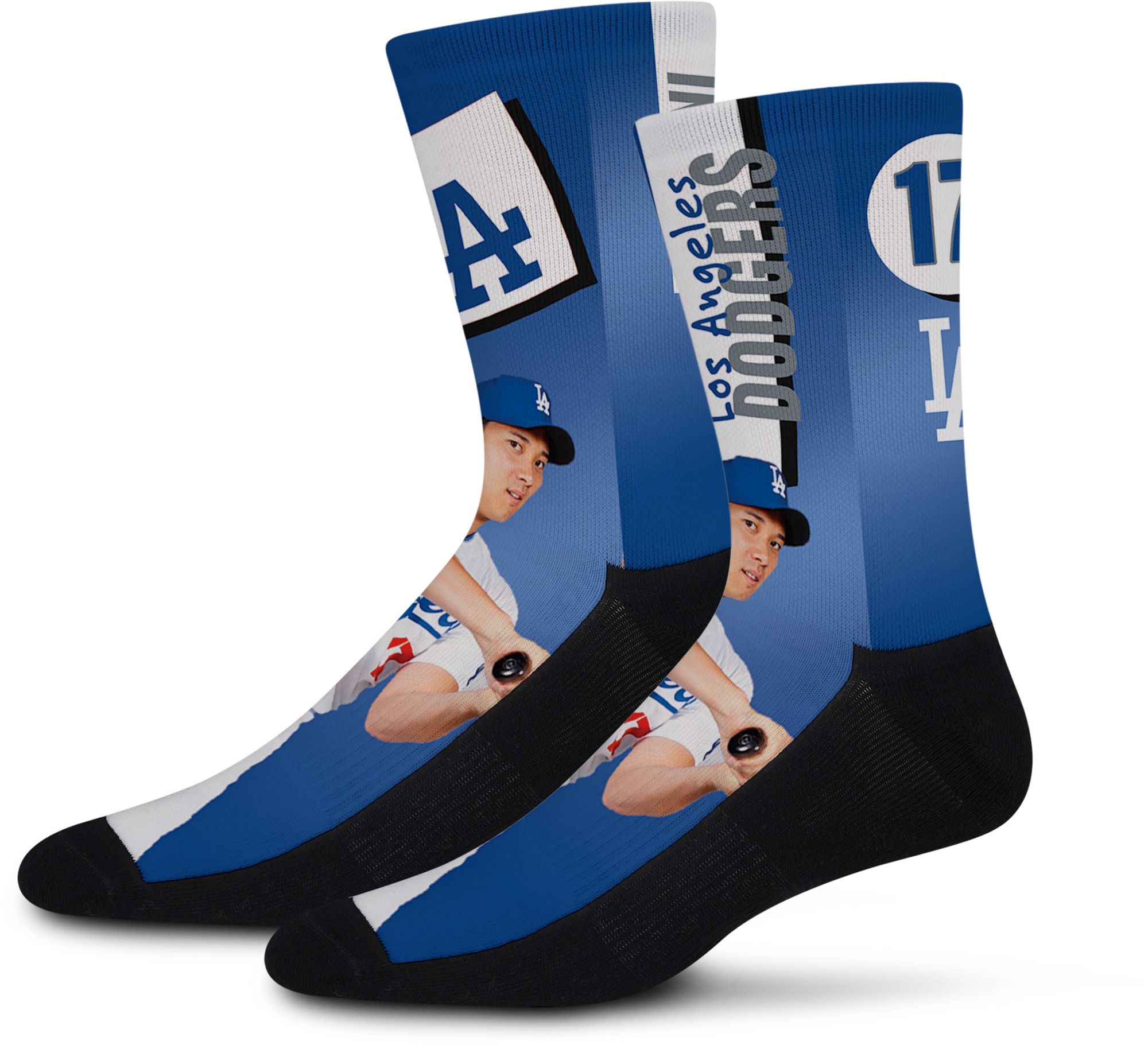For Bare Feet Adult Los Angeles Dodgers Shohei Ohtani #17 Shape Shifter Crew Socks