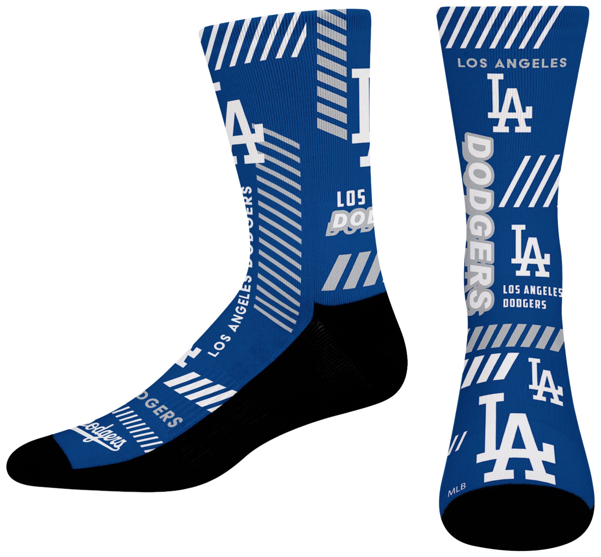 For Bare Feet Adult Los Angeles Dodgers Multi Fantastic Sublimated Crew Socks