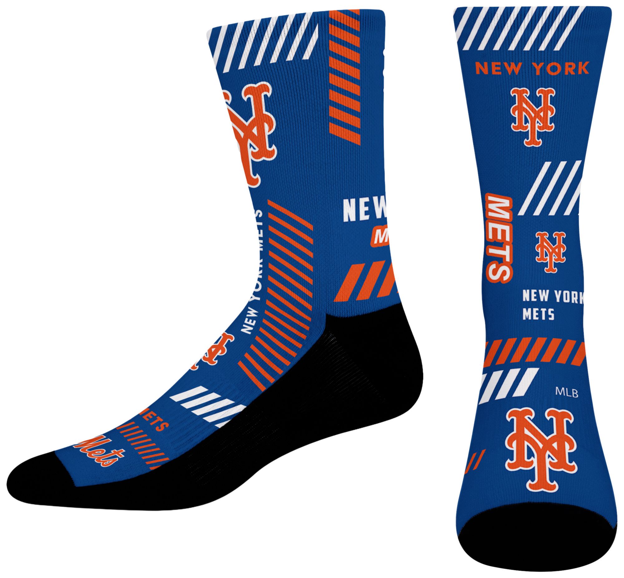 For Bare Feet Adult New York Mets Multi Fantastic Sublimated Crew Socks