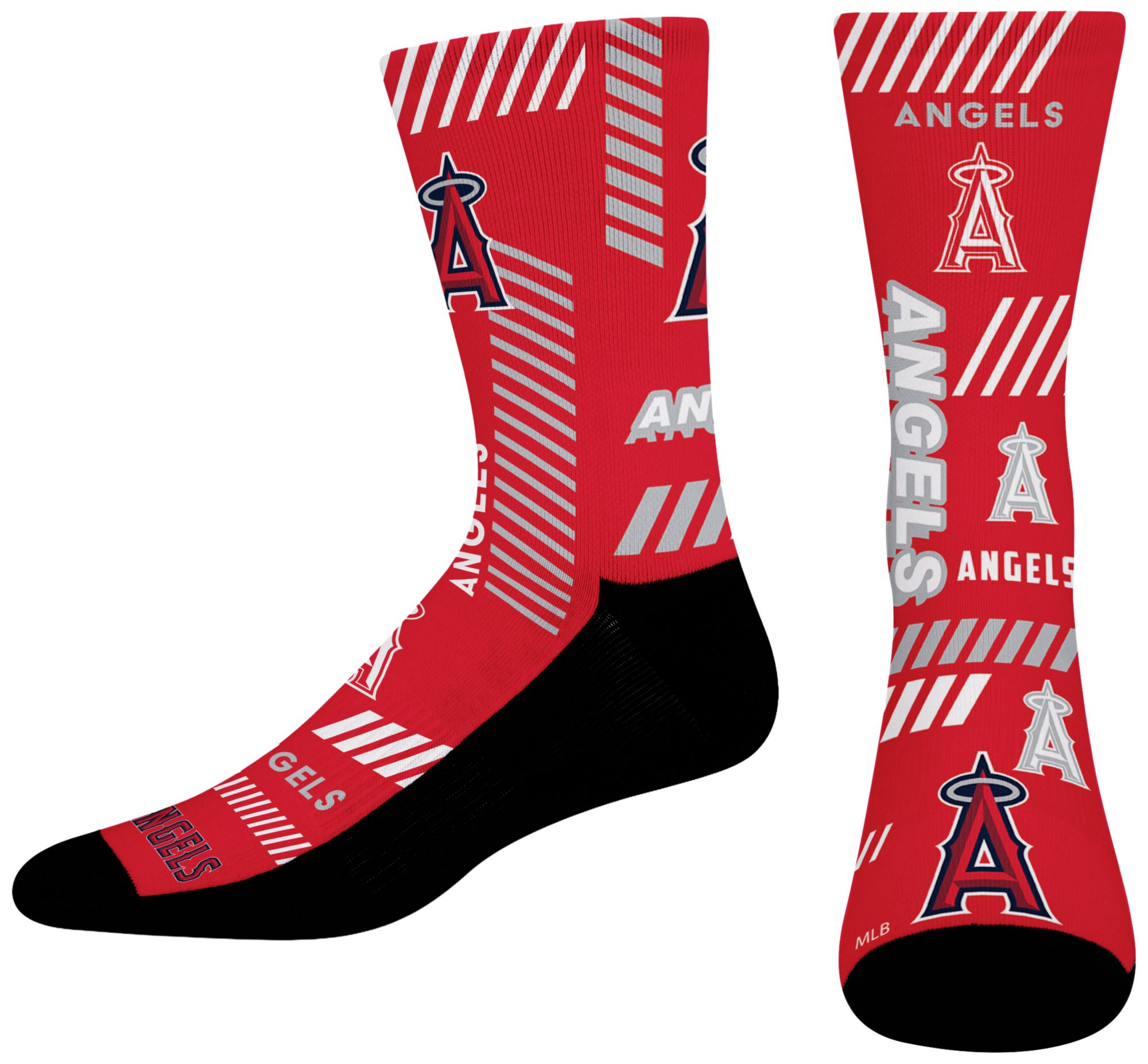 For Bare Feet Adult Los Angeles Angels Multi Fantastic Sublimated Crew Socks