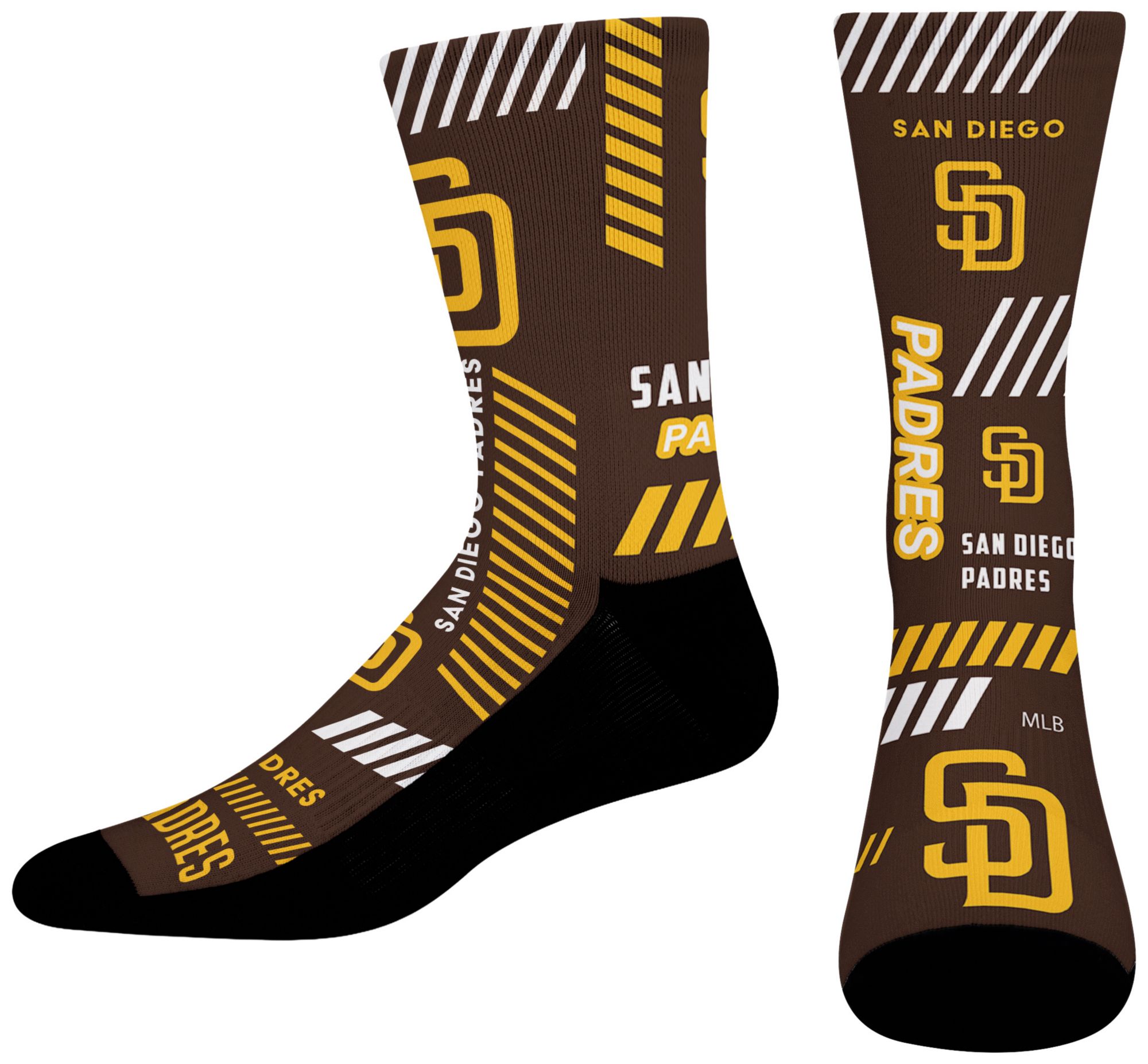 For Bare Feet Adult San Diego Padres Multi Fantastic Sublimated Crew Socks