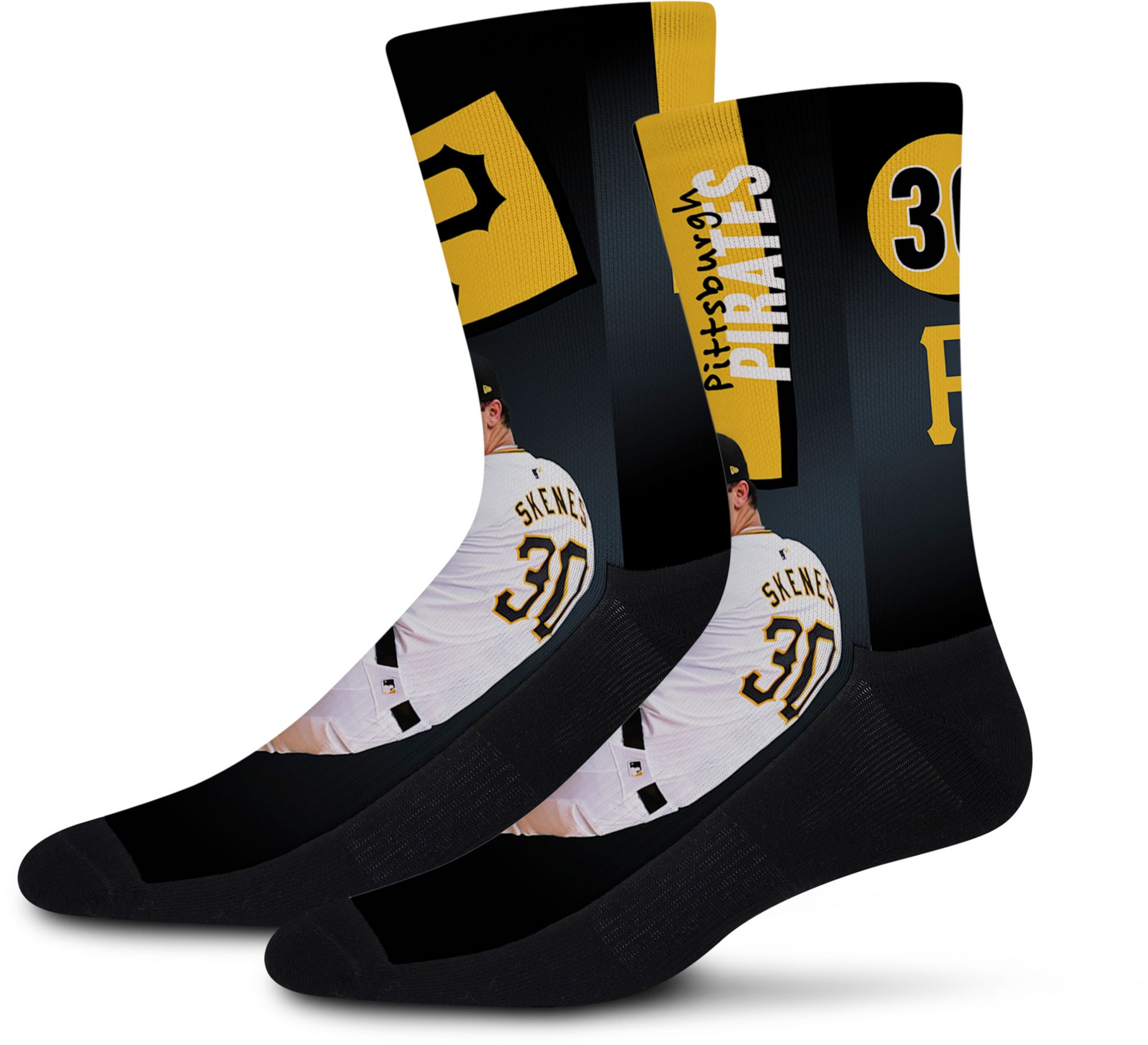 For Bare Feet Adult Pittsburgh Pirates Paul Skenes #30 Shape Shifter Crew Sock