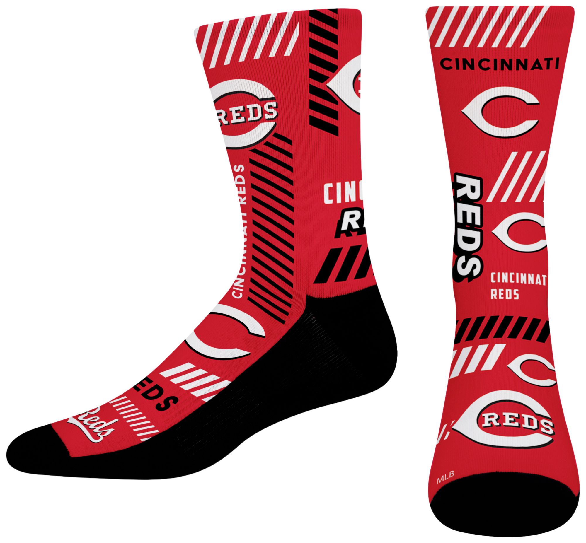For Bare Feet Adult Cincinnati Reds Multi Fantastic Sublimated Crew Socks