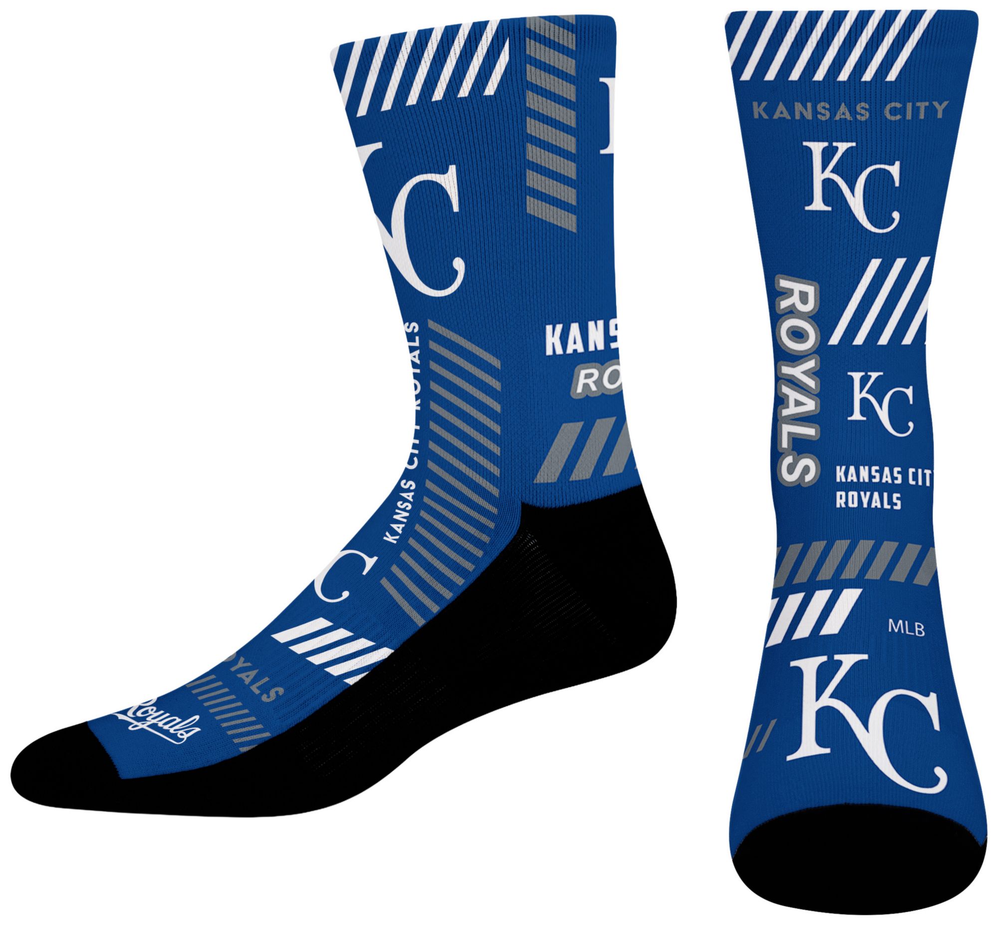 For Bare Feet Adult Kansas City Royals Multi Fantastic Sublimated Crew Socks