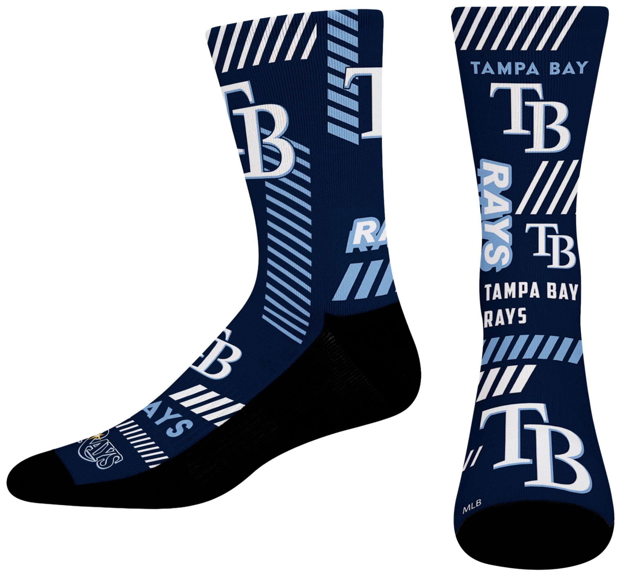 For Bare Feet Adult Tampa Bay Rays Multi Fantastic Sublimated Crew Socks