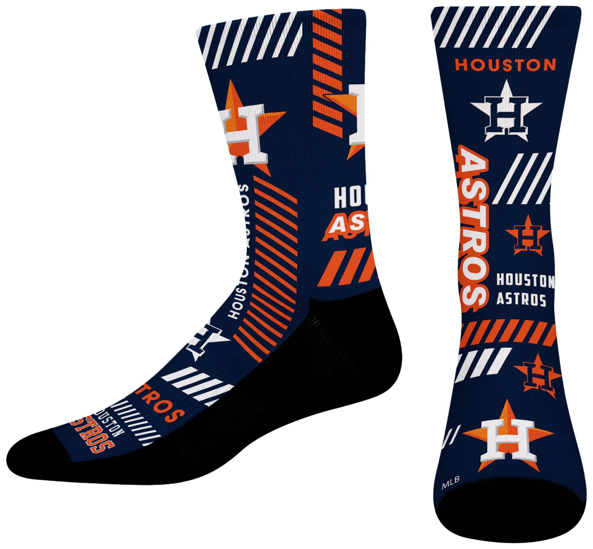 For Bare Feet Adult Houston Astros Multi Fantastic Sublimated Crew Socks