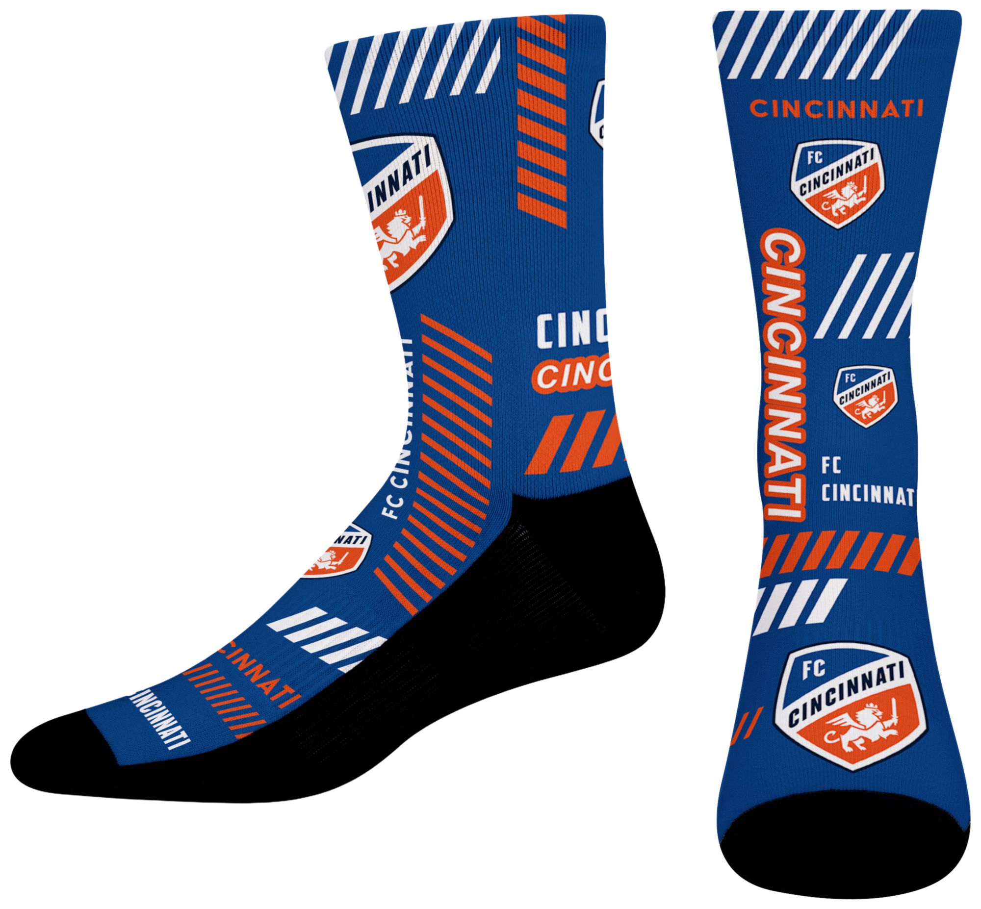 For Bare Feet Adult FC Cincinnati Multi Fantastic Sublimated Crew Socks