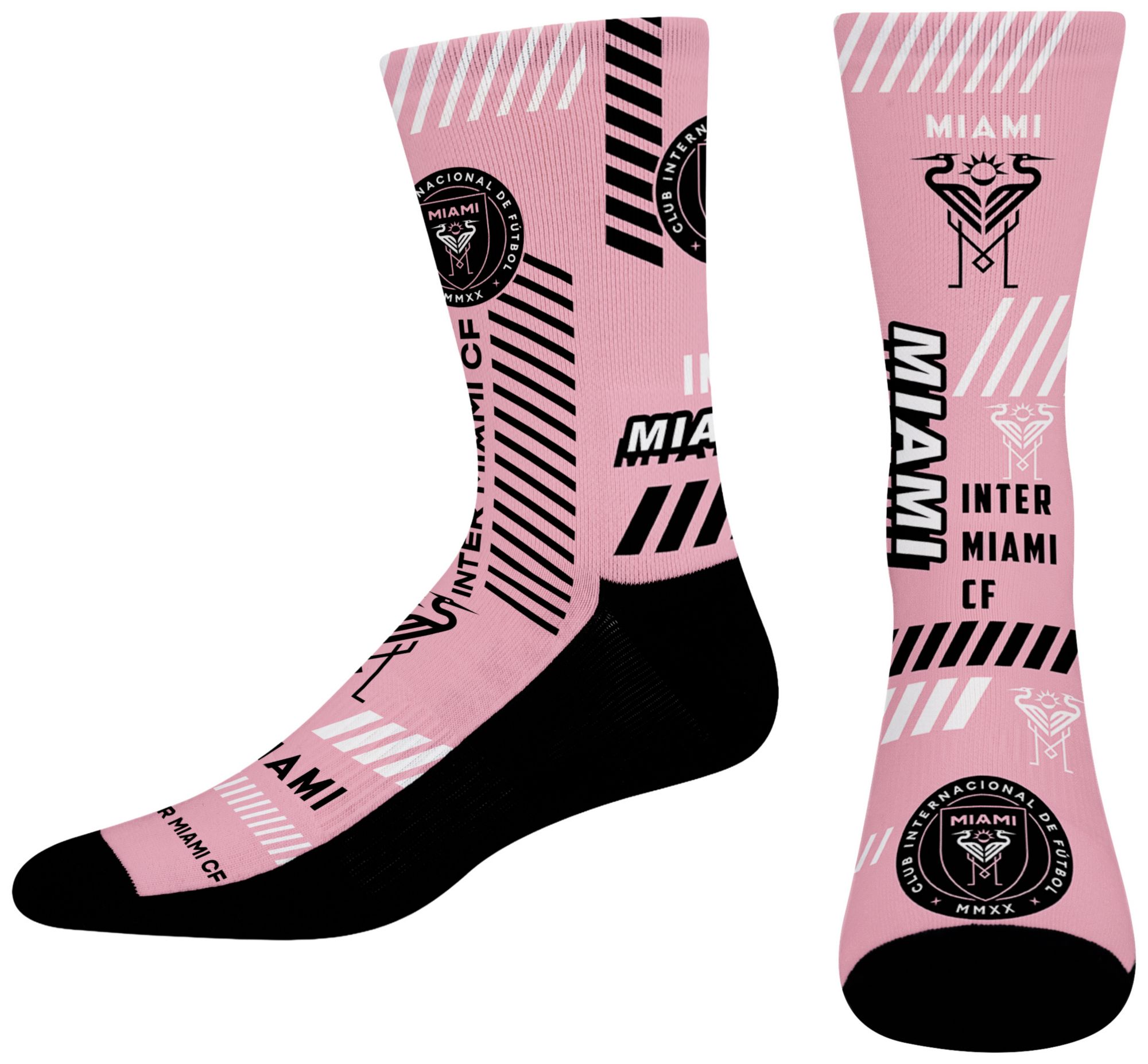 For Bare Feet Adult Inter Miami CF Multi Fantastic Sublimated Crew Socks