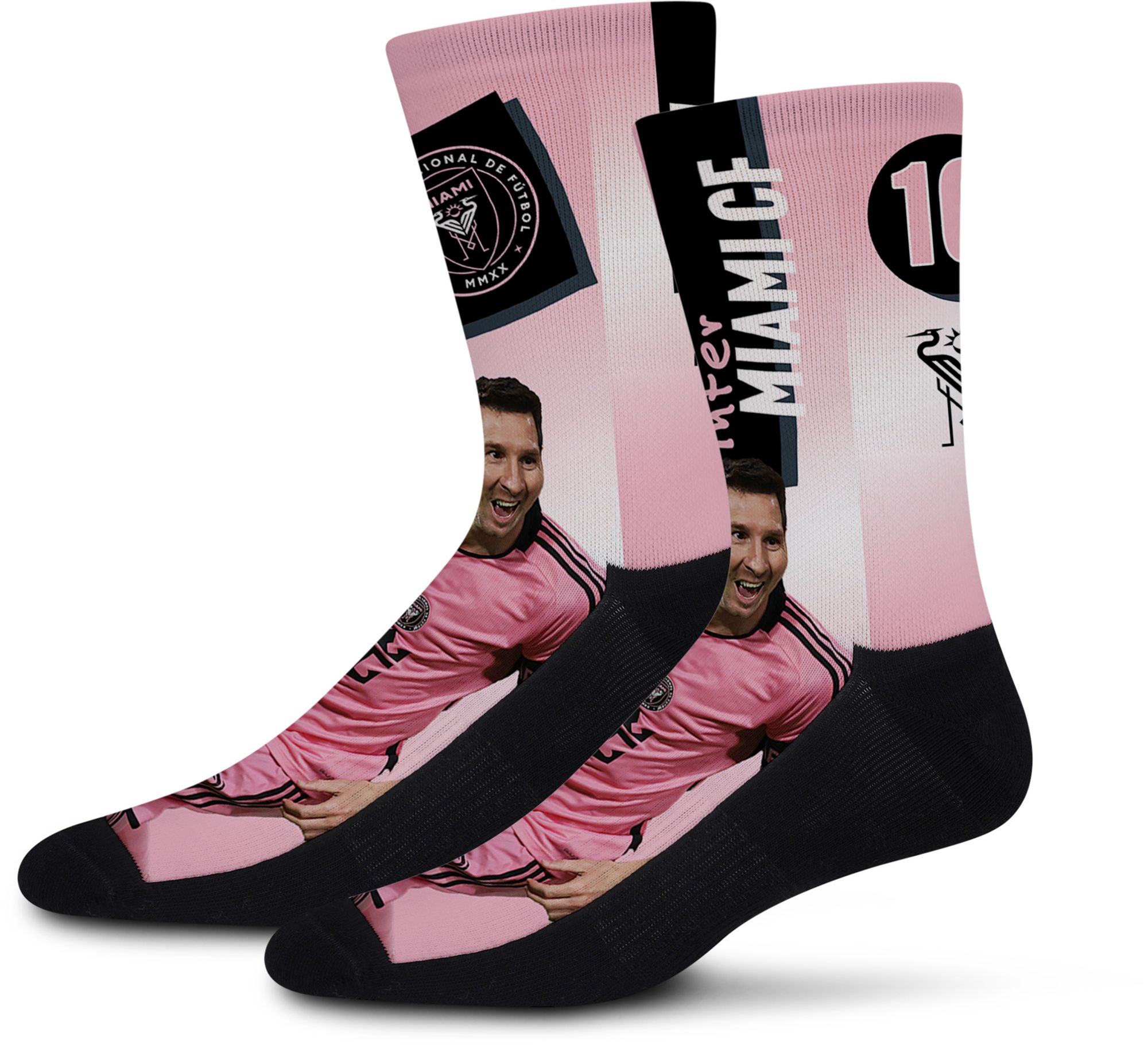 For Bare Feet Adult Inter Miami CF Lionel Messi #10 Shape Shifter Crew Socks