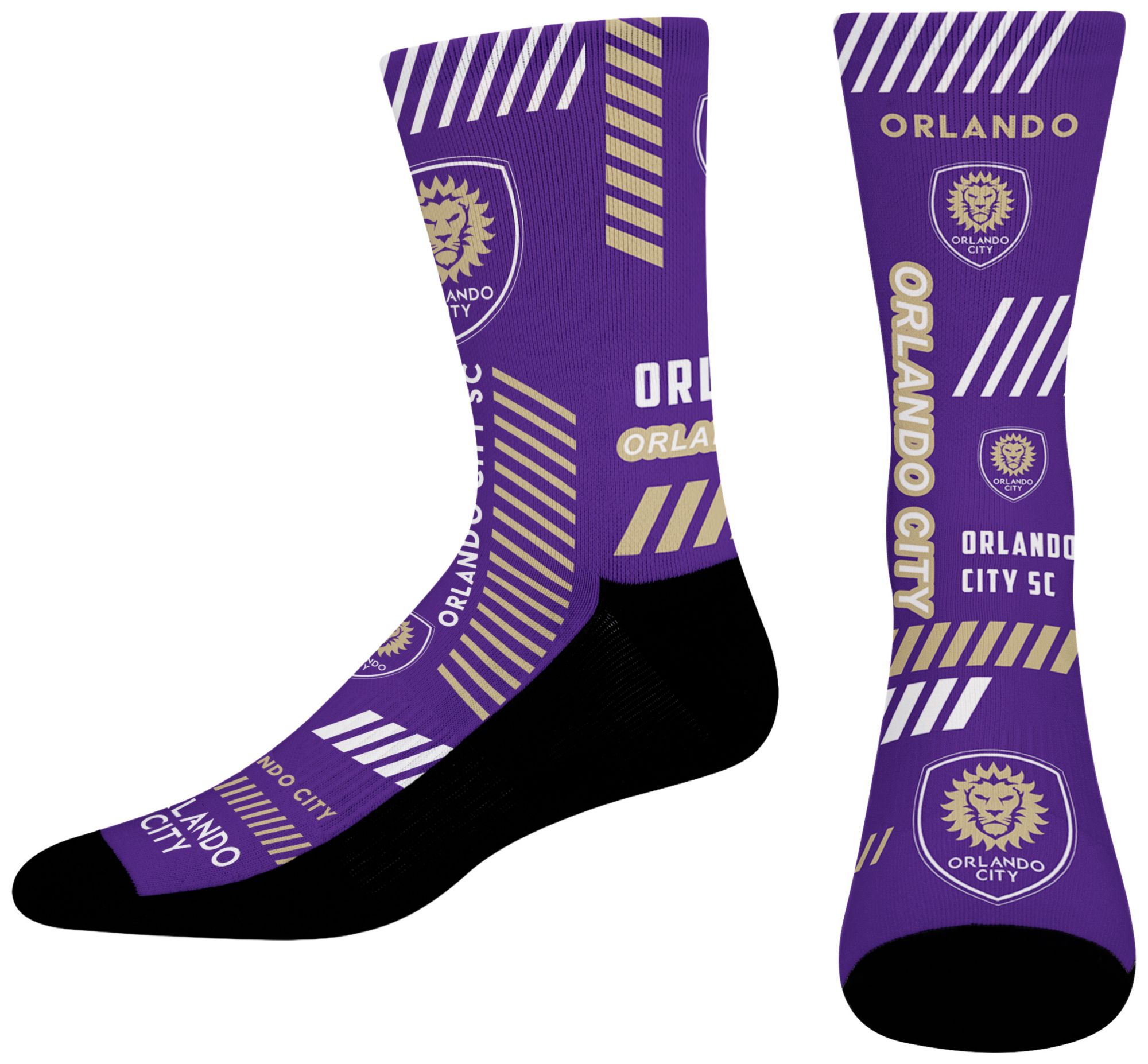 For Bare Feet Adult Orlando City SC Multi Fantastic Sublimated Crew Socks