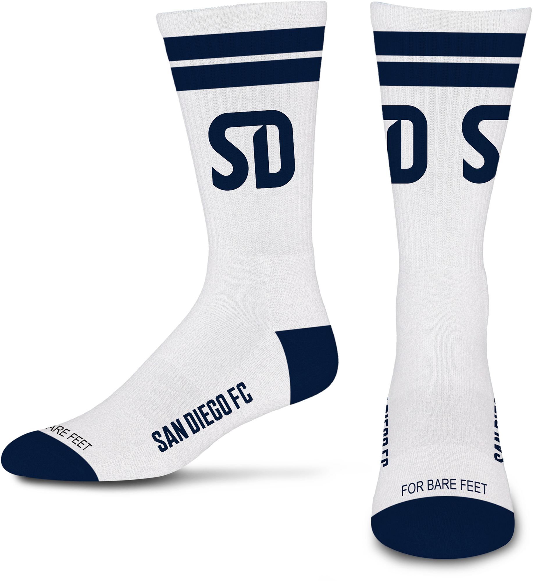 For Bare Feet Adult San Diego FC Mascot Retro Vibes Crew Socks