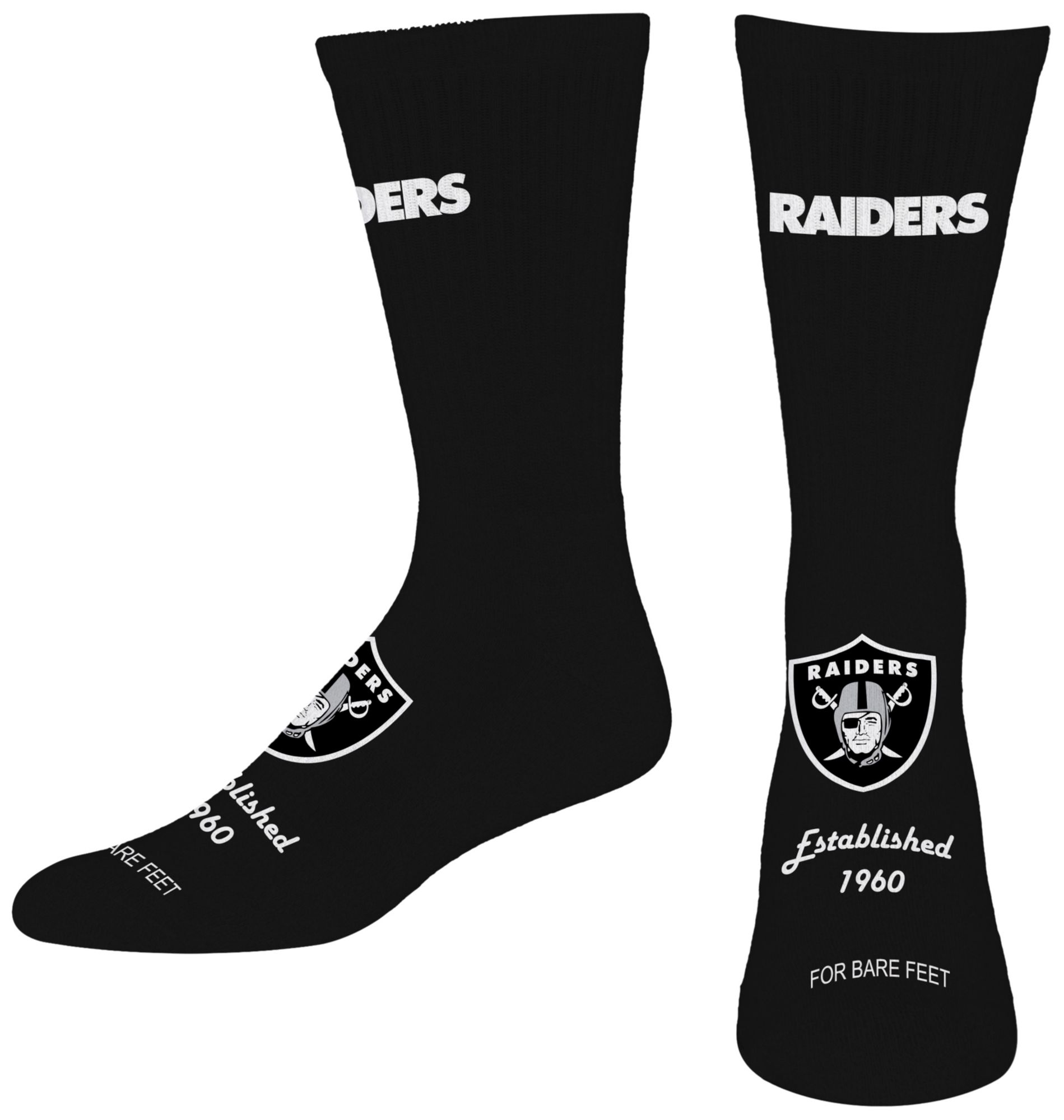 For Bare Feet Adult Las Vegas Raiders Established Socks