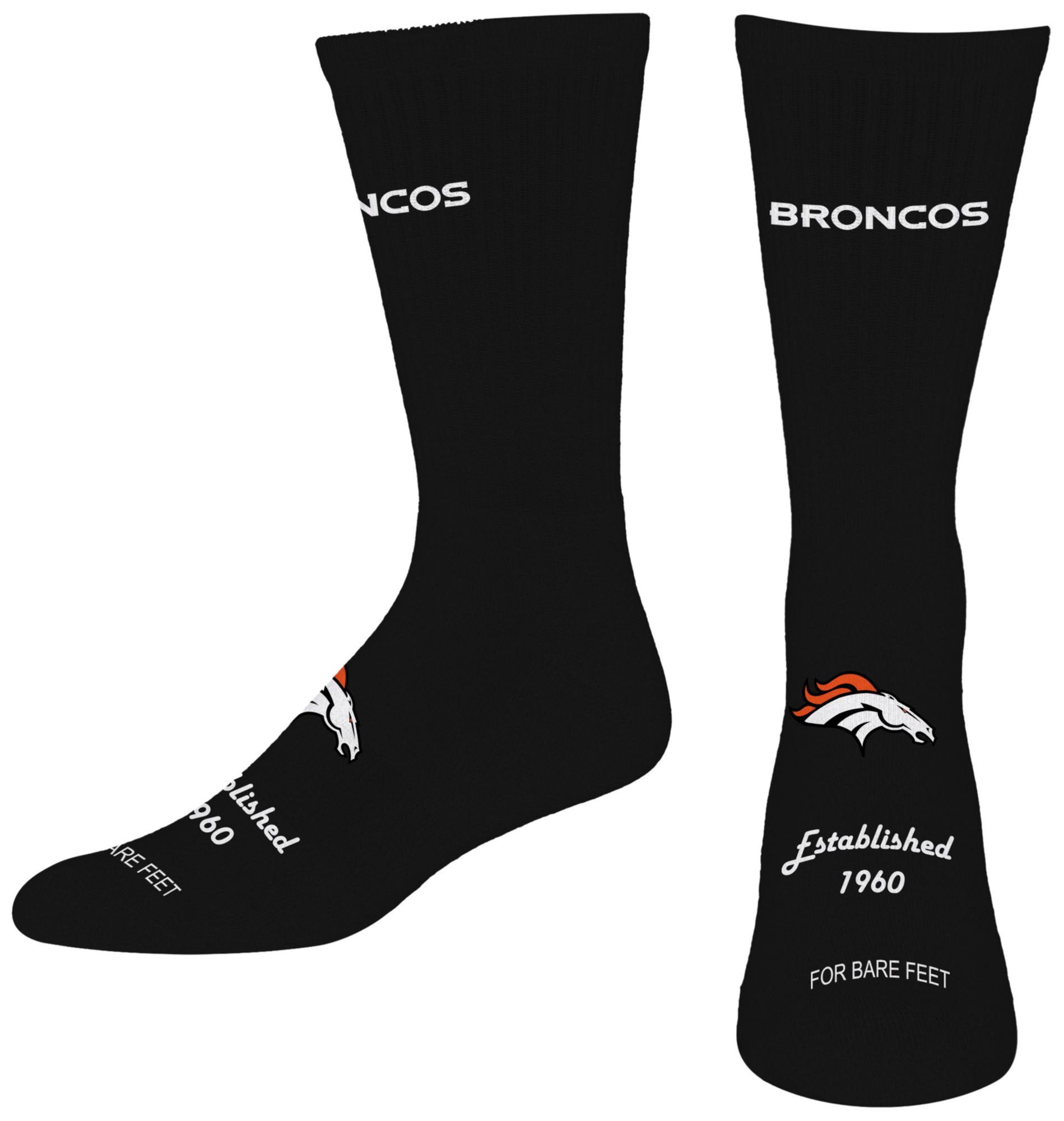 For Bare Feet Adult Denver Broncos Established Socks