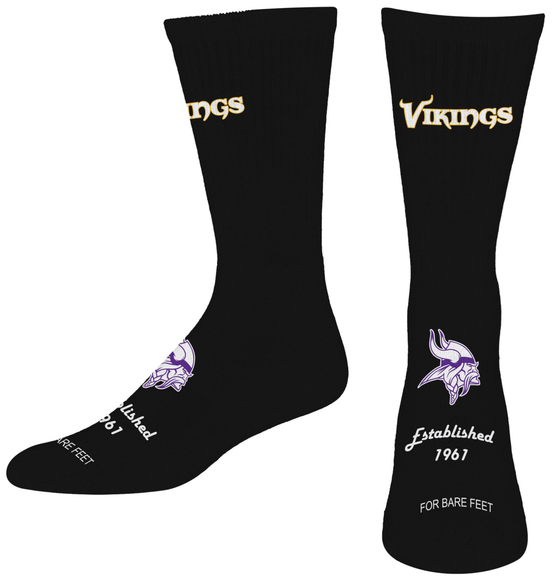 For Bare Feet Adult Minnesota Vikings Established Socks